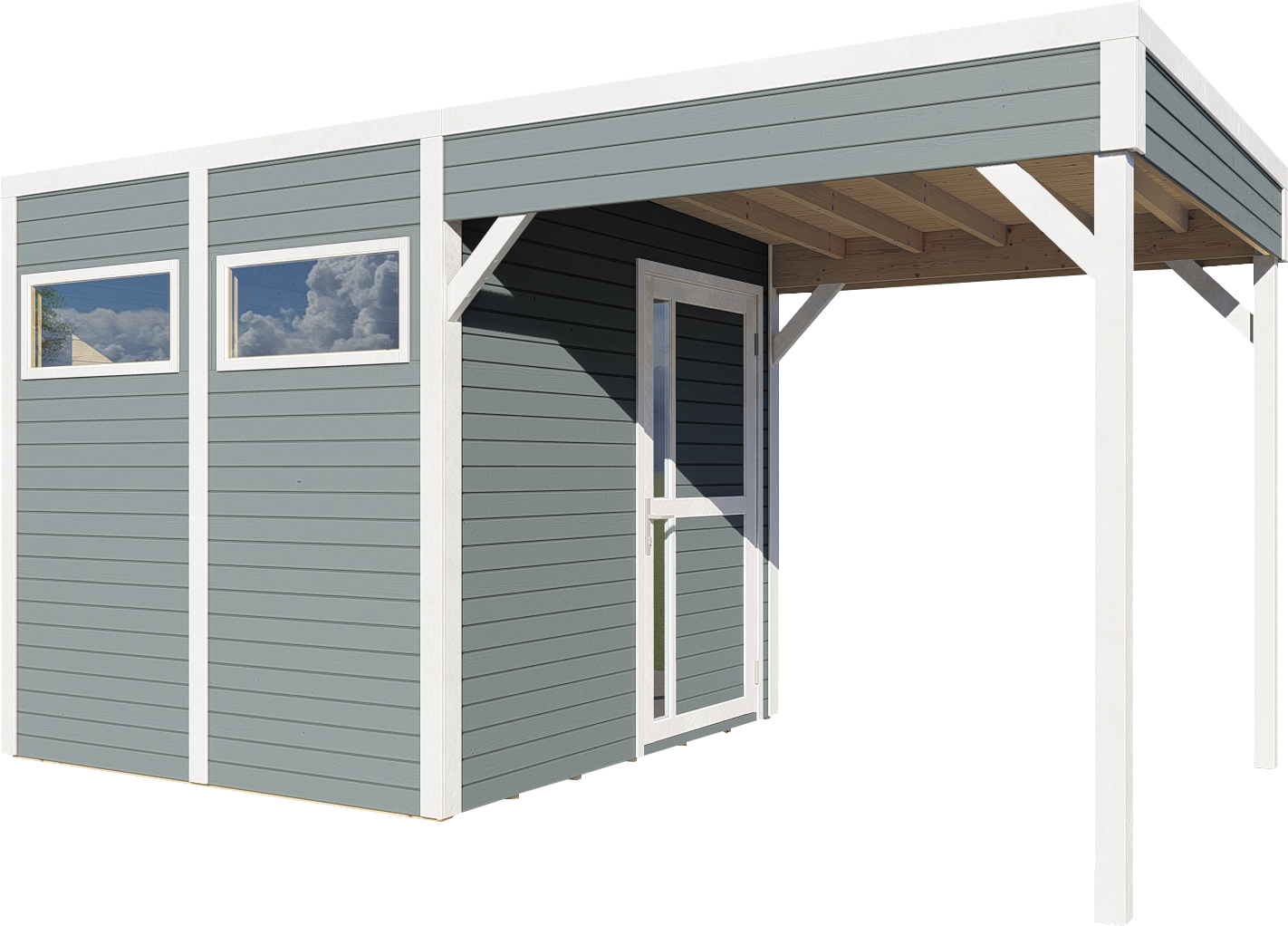 Gartenhaus Cubus 2 Lounge Hellgrau 449 x 234 cm