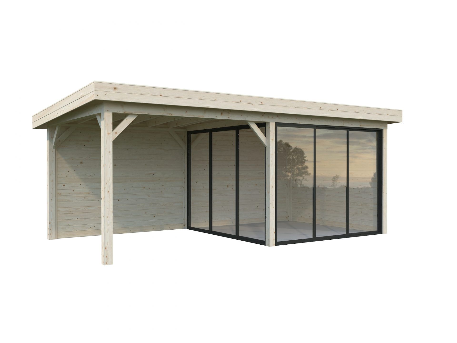Palmako modernes Gartenhaus Lenna 16,6 m2 Set 405 Slide