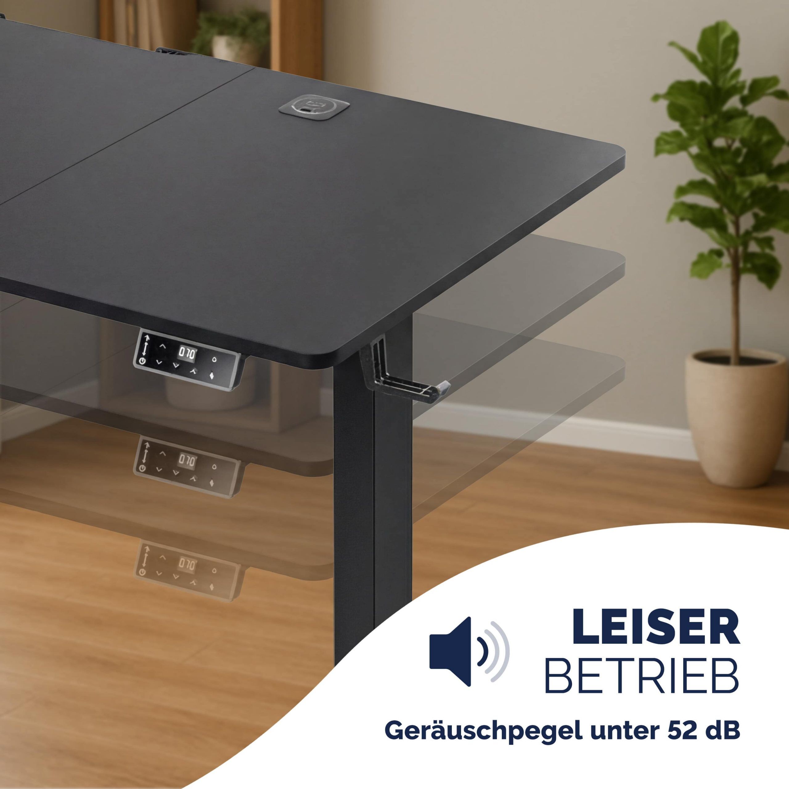 Höhenverstellbarer Schreibtisch Schwarz 120x60x72-117cm