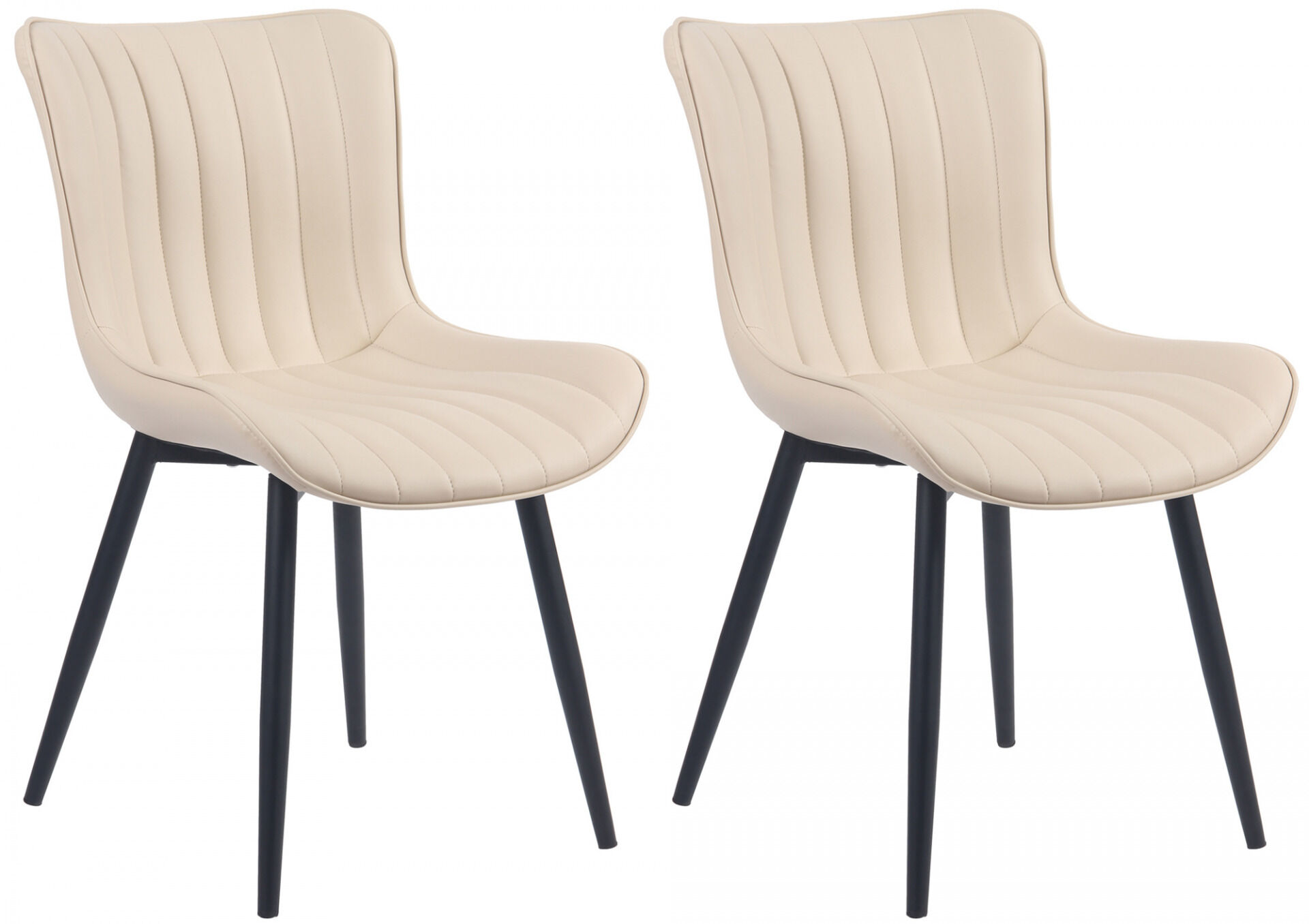 2er Set Stühle Largo Kunstleder, creme