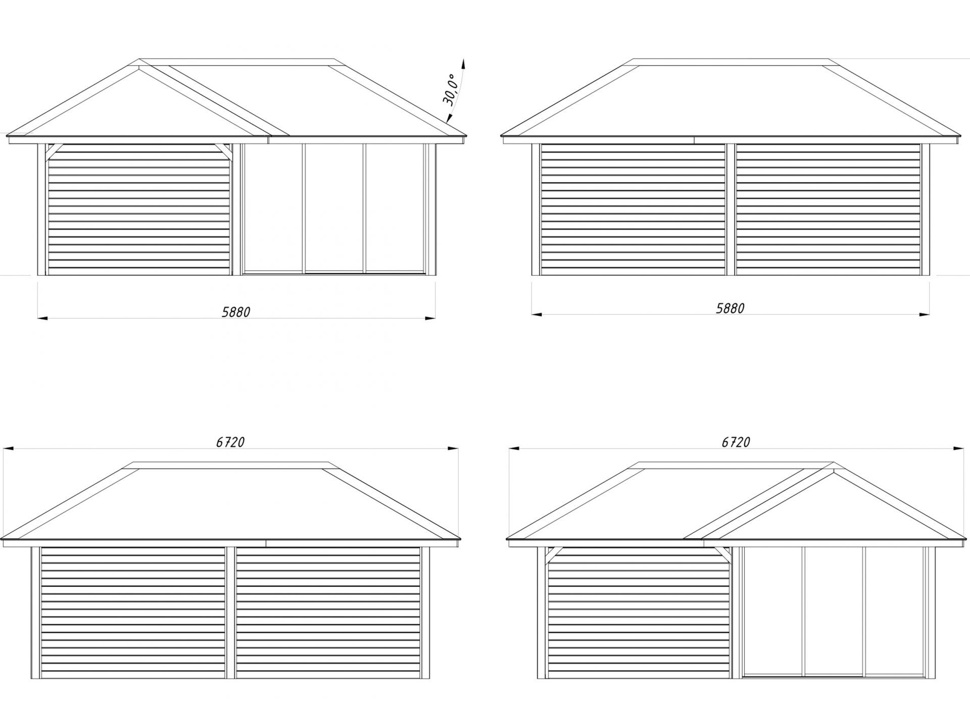 Palmako Pavillon Bianca 24,9 m2 Set 212 Slide