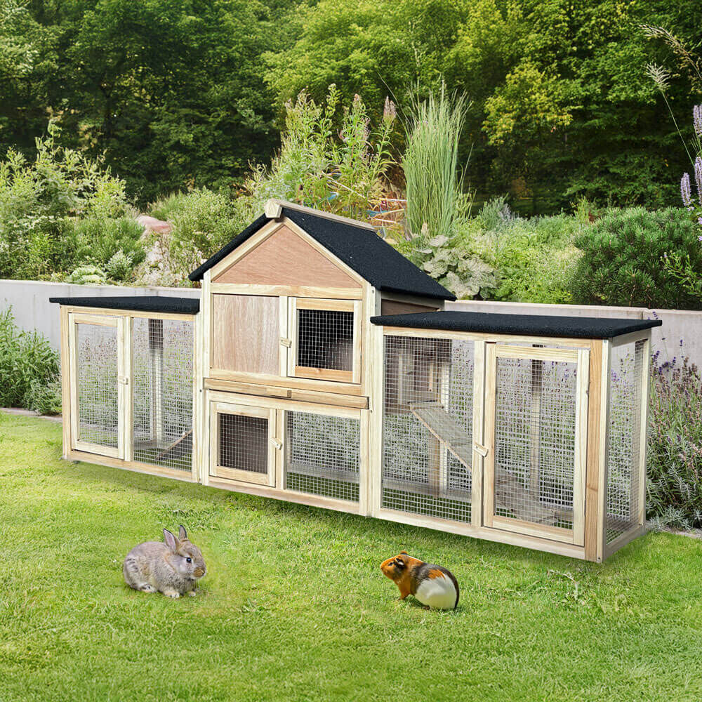 Kaninchenstall aus Holz CUNA - 210 x 84 cm