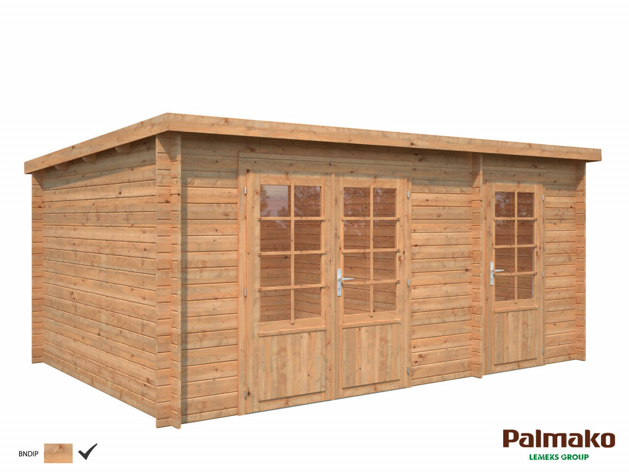 Flachdach Palmako Gartenhaus Ella 13,1 m²