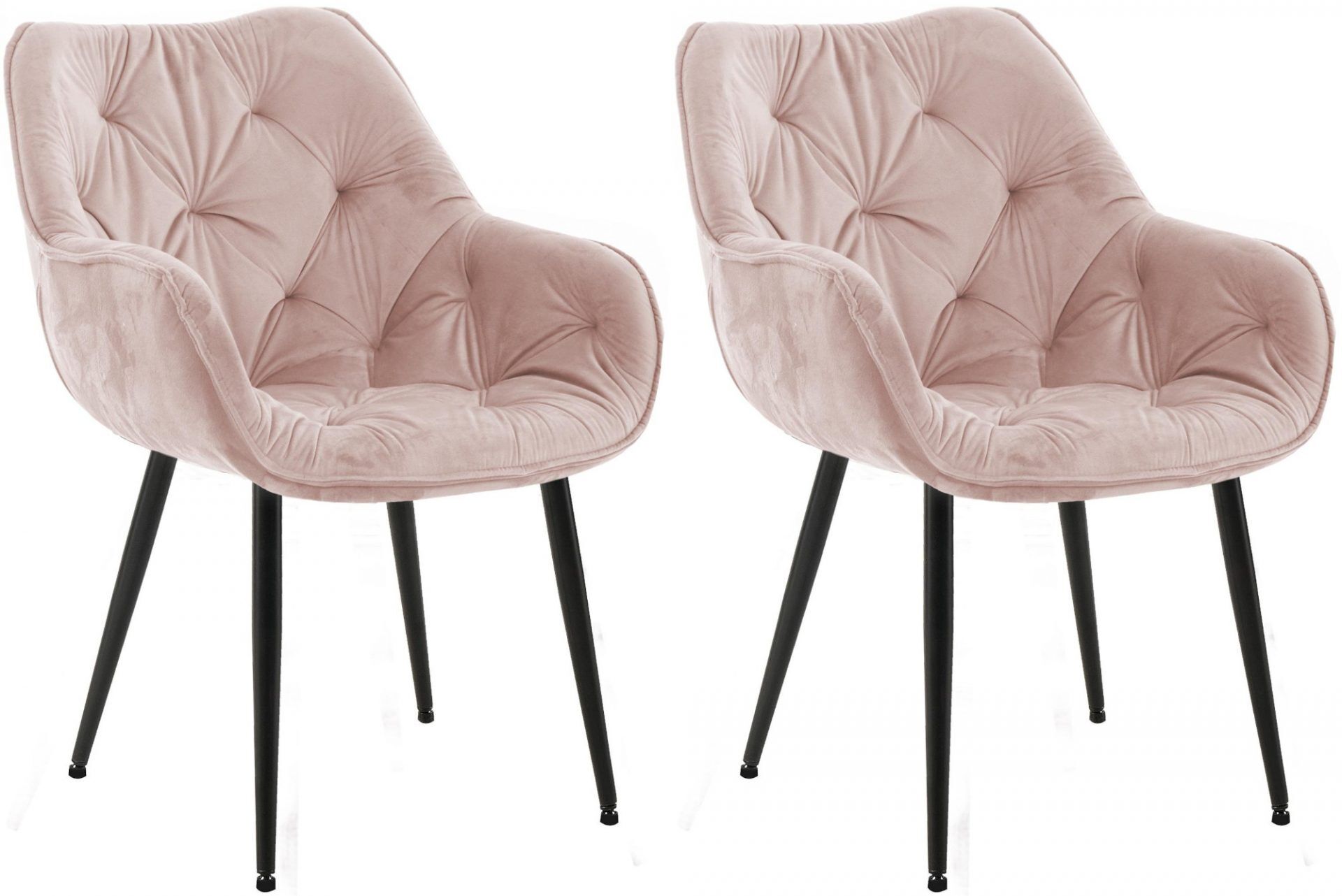 2er Set Stuhl Tanna Samt, pink