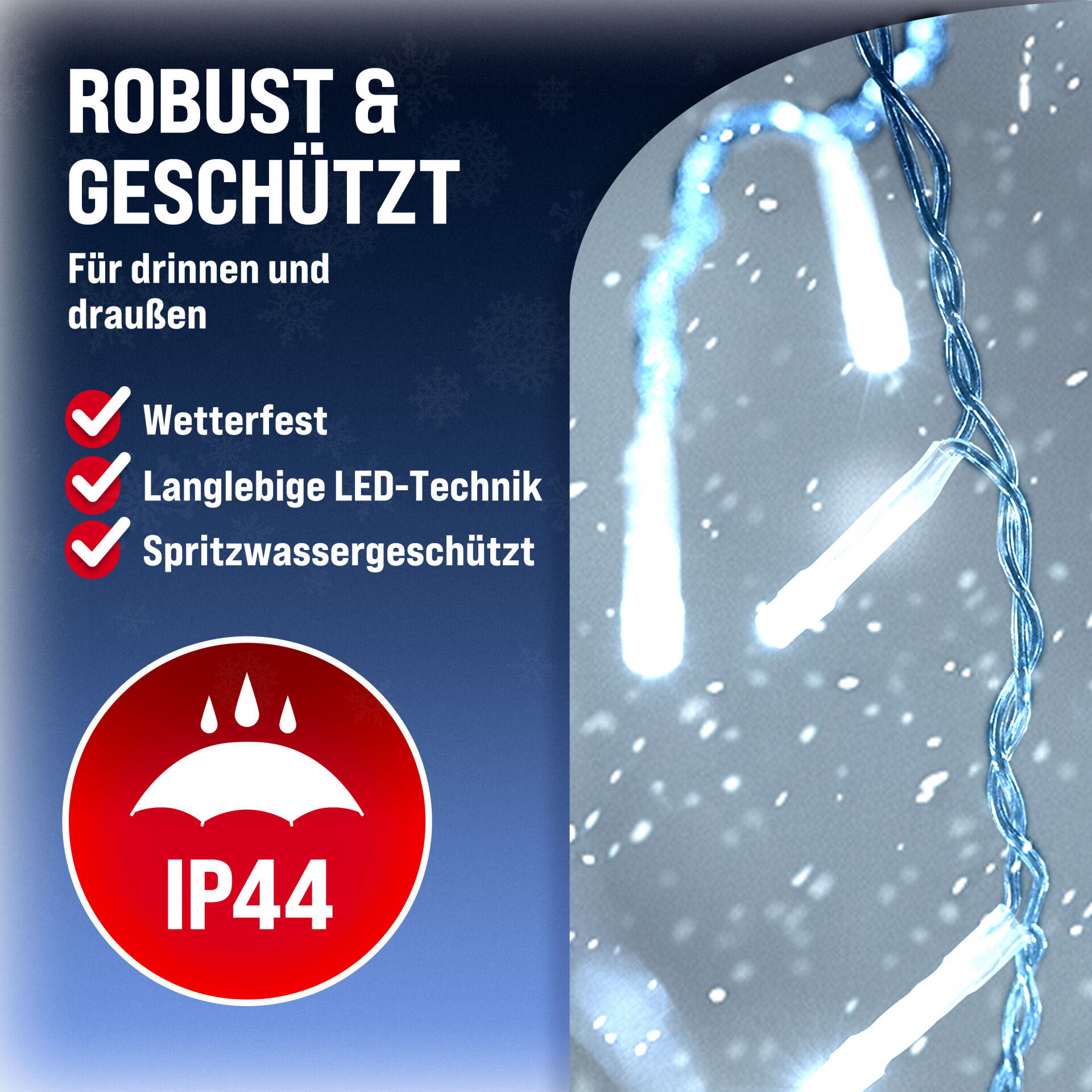 Lichterkette Weihnachten Kaltweiß 20m