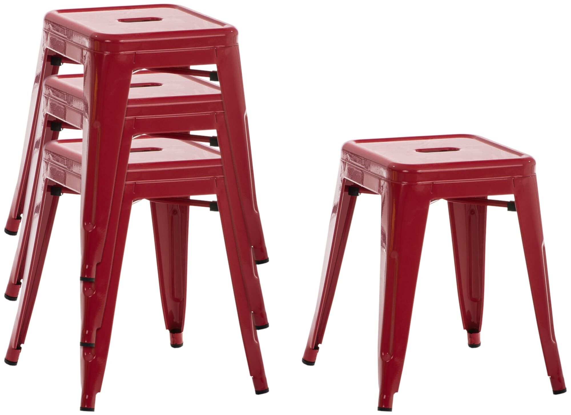 4er Set Hocker Armin, rot