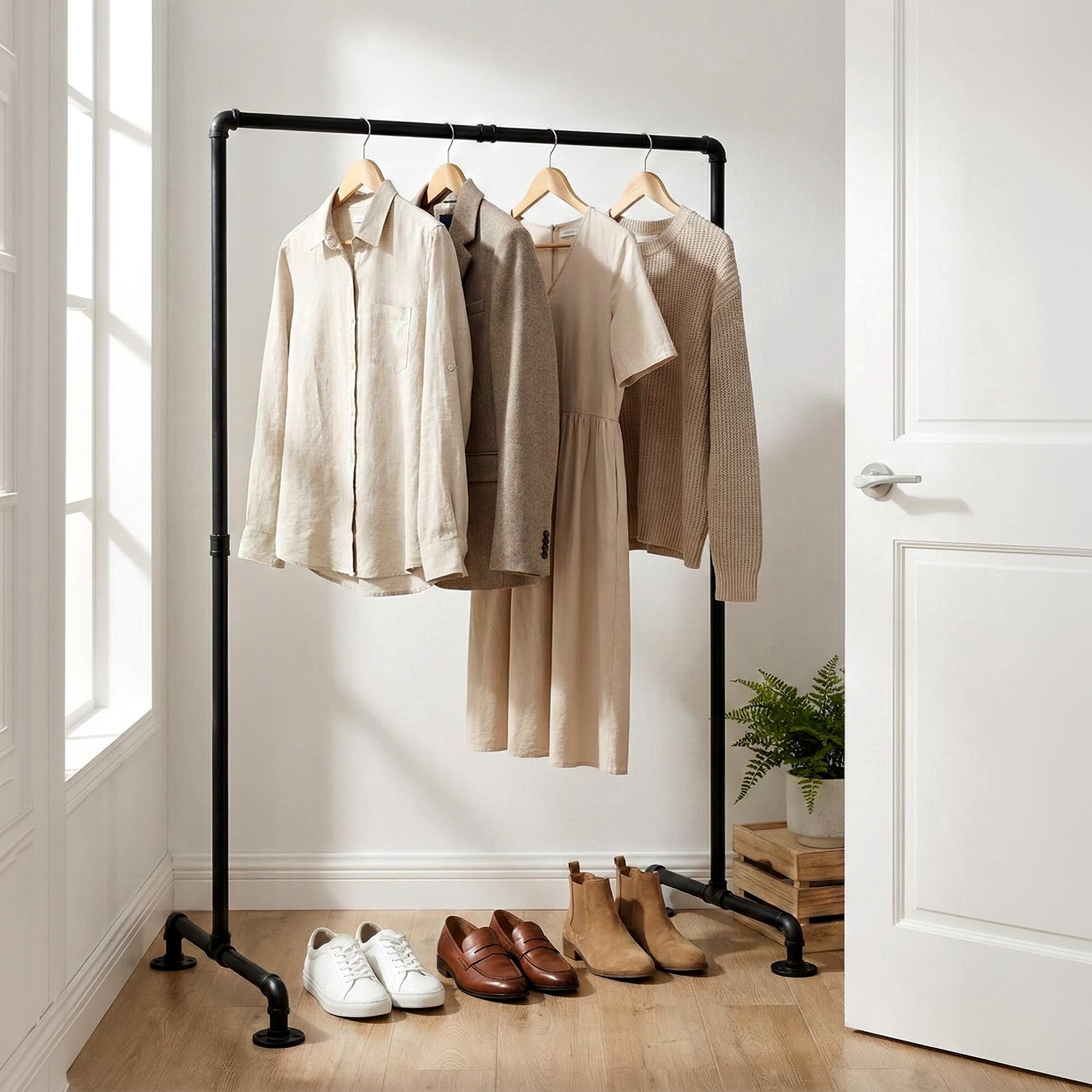 Kleiderständer Jersey 55x120x150, schwarz