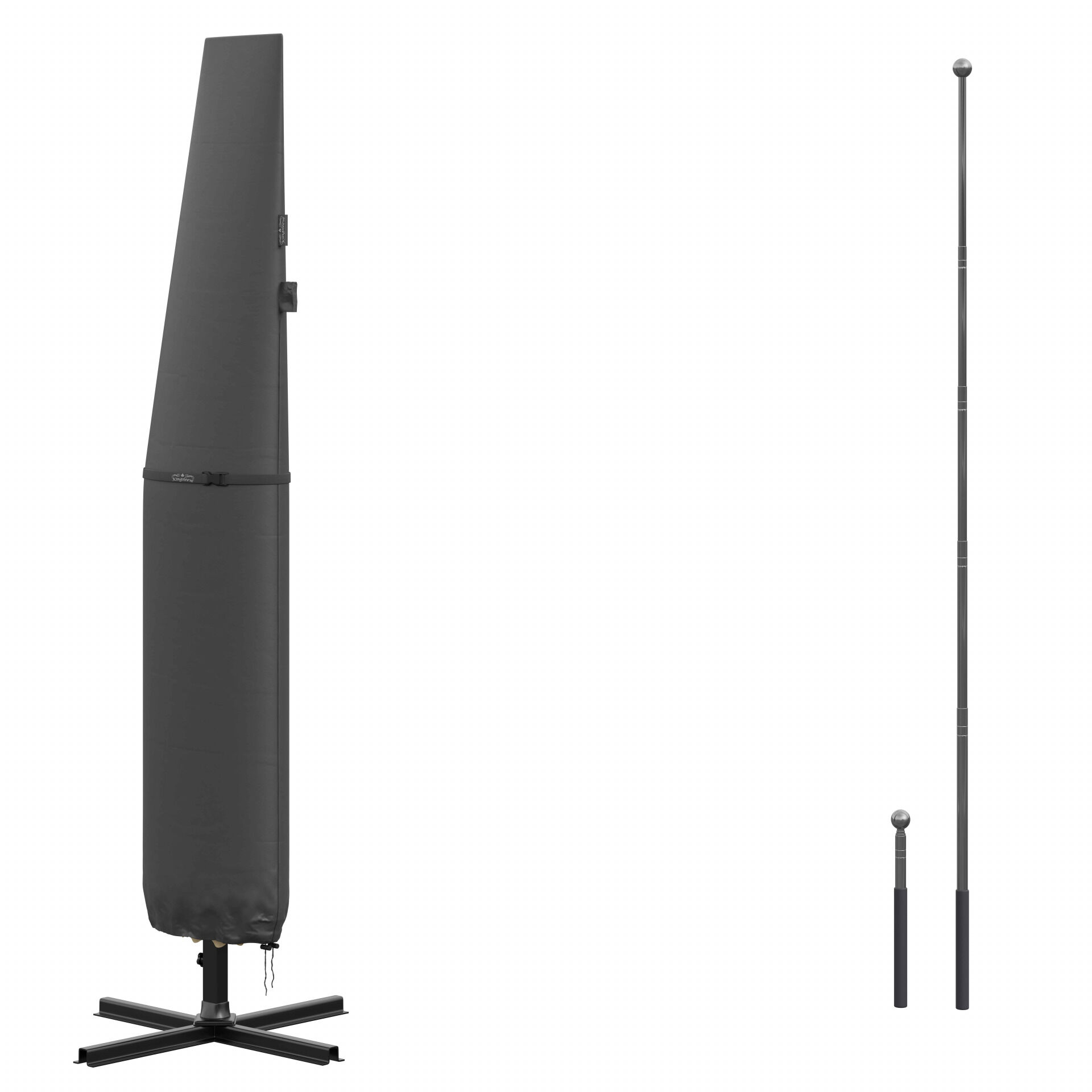 Abdeckung Sonnenschirm/Ampelschirm Anthrazit Ø350cm