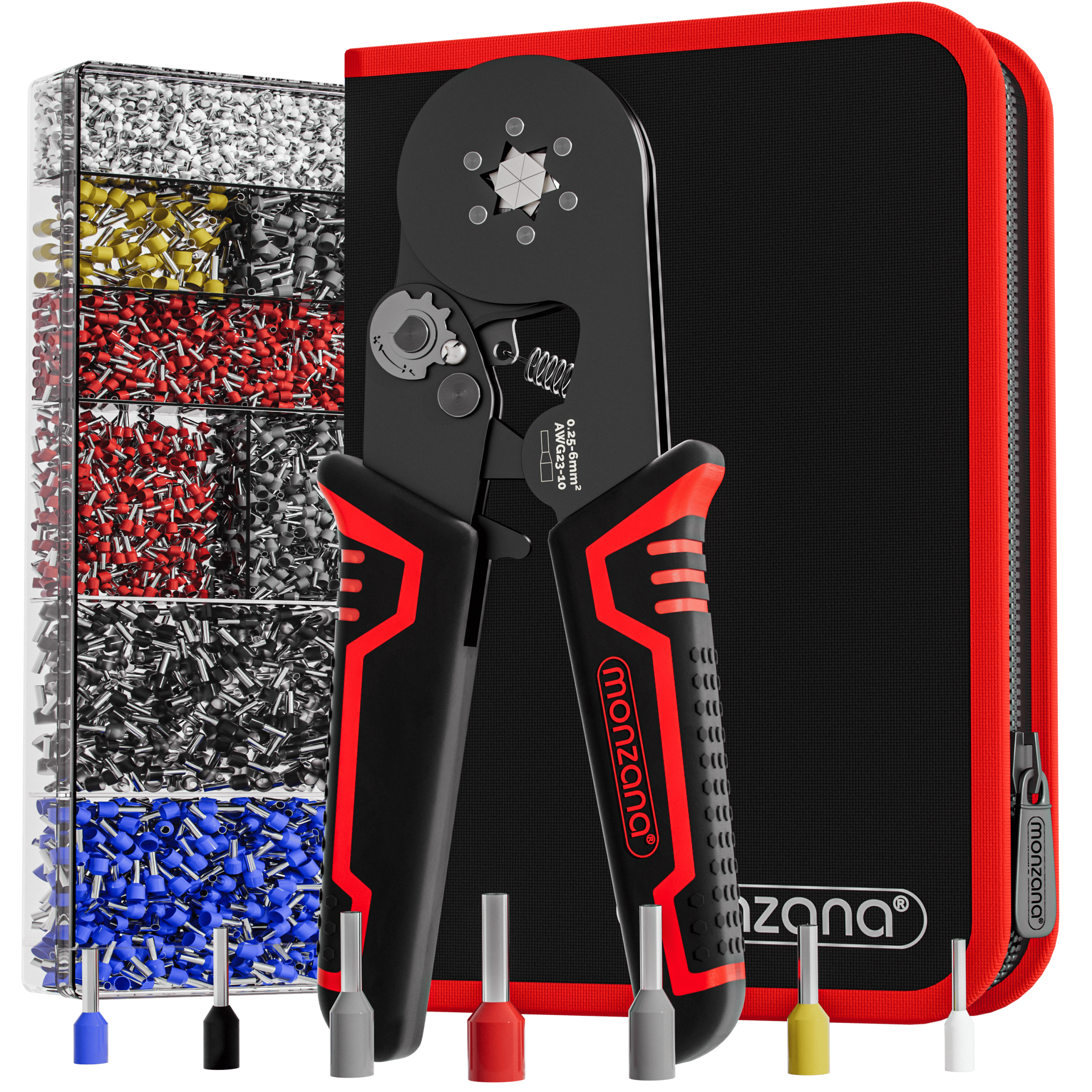 Crimpzange Sechskant inkl 2000 Stk Aderendhülsen