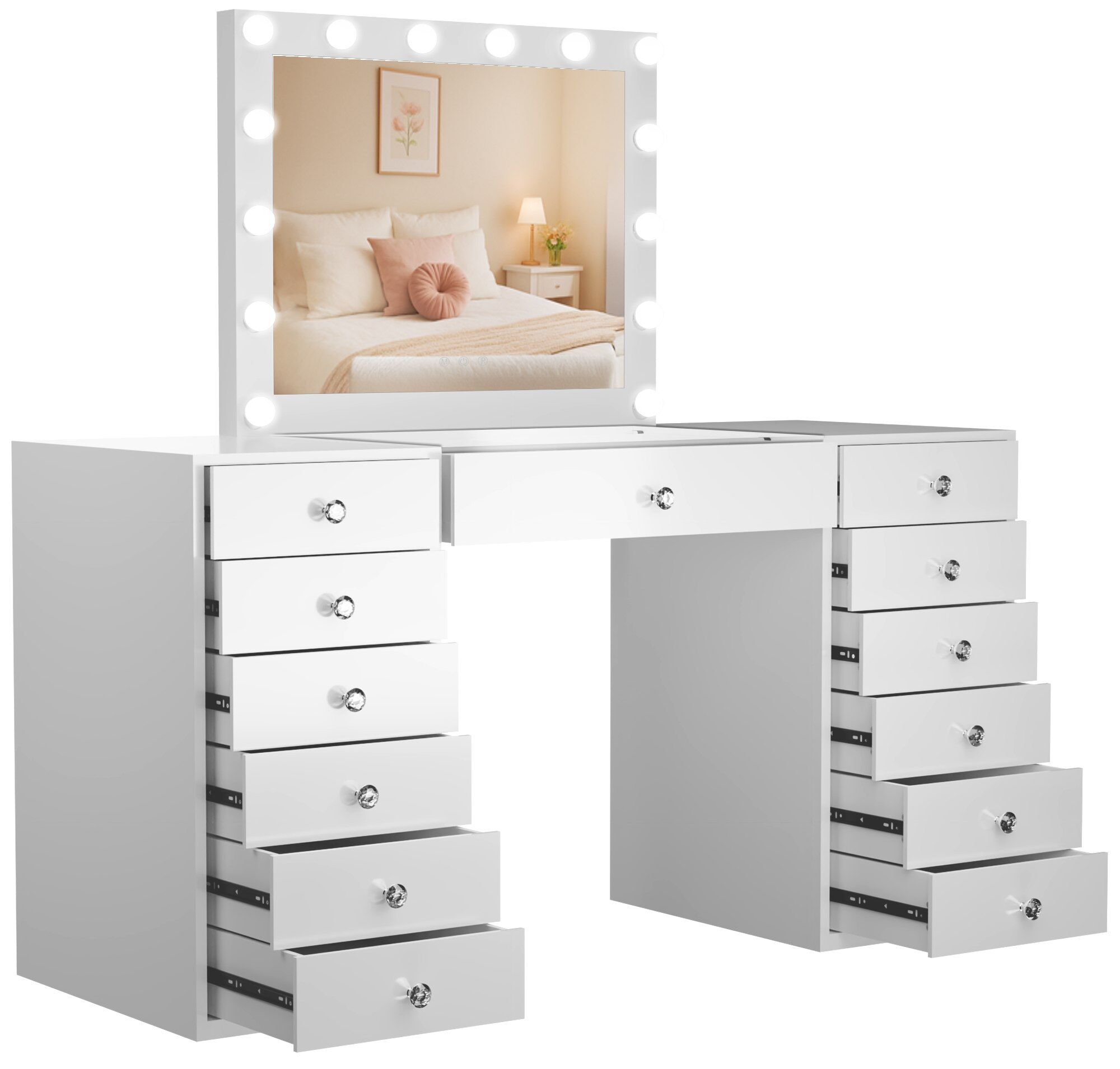 Schminktisch Attalla, weiß