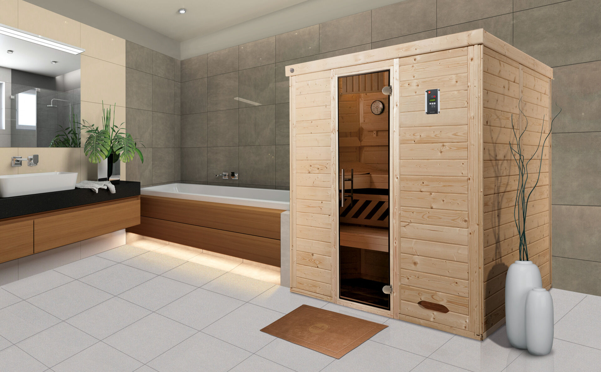 weka Design-Sauna KEMI 2, ohne Ofen, ohne Beleuchtung