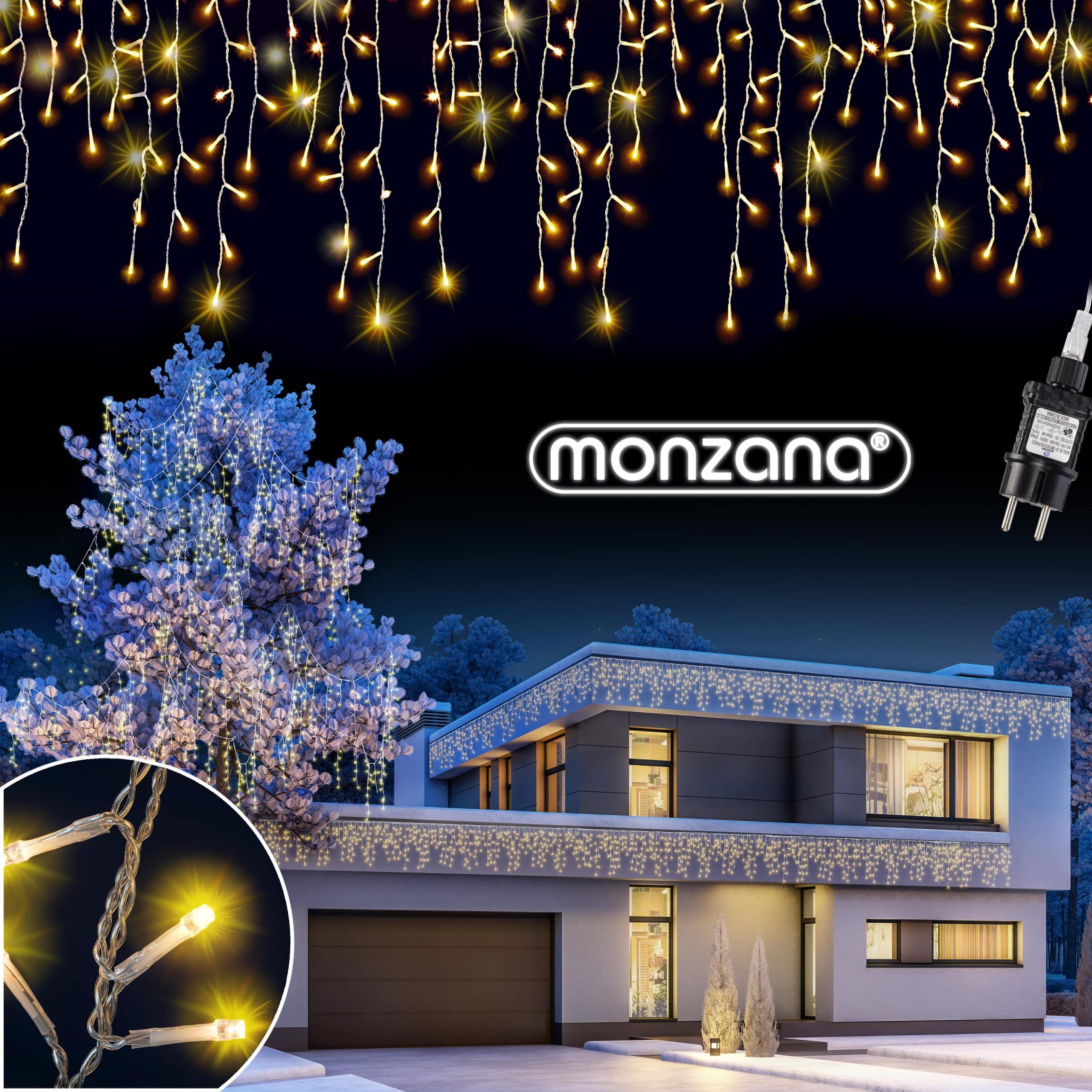 Regenlichterkette LED Warmweiß 15m
