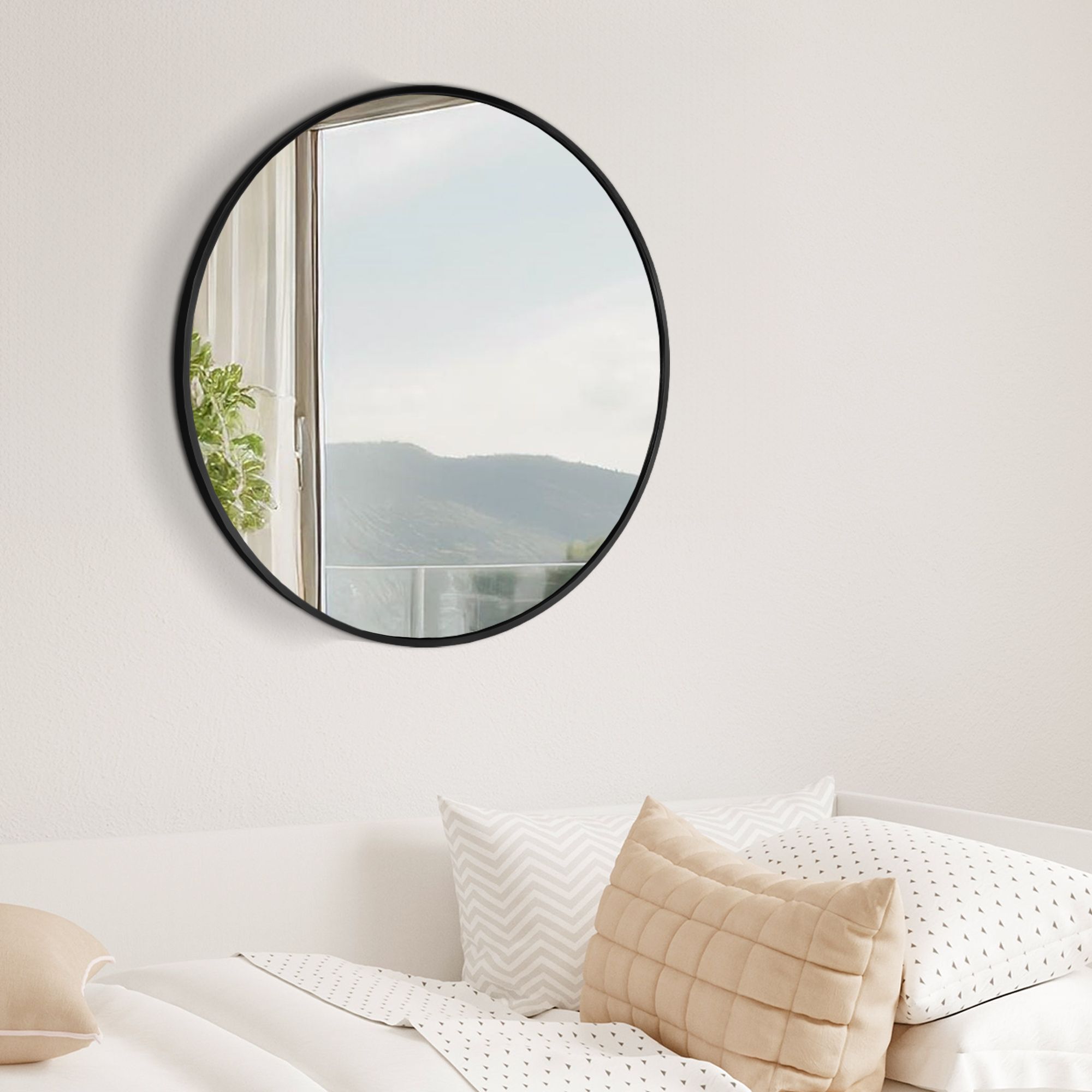 Wandspiegel Elsie L, schwarz