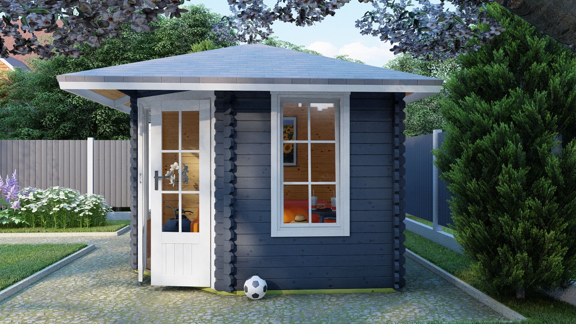 Gartenhaus Schweden 38 Seitenansicht rechts