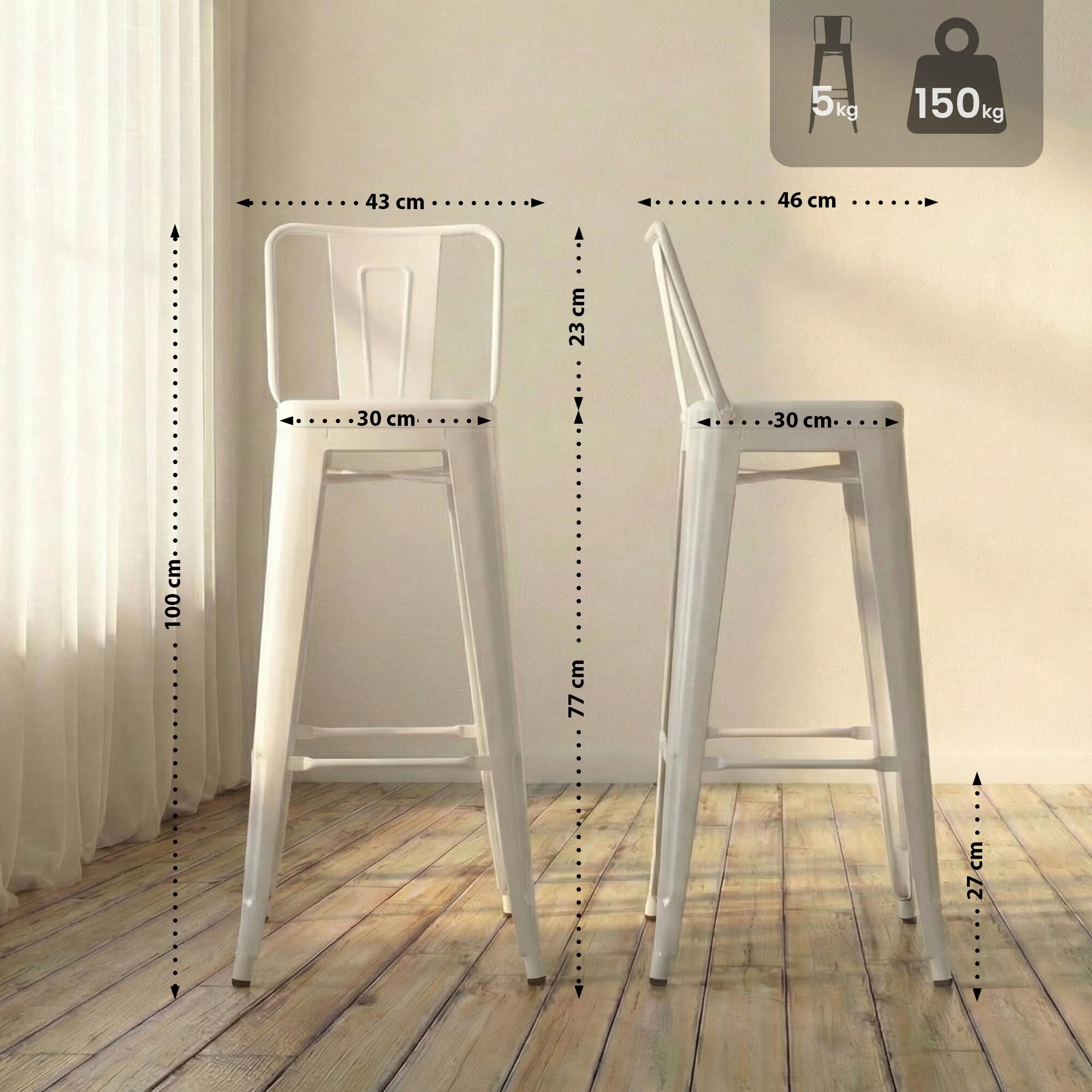 Barhocker Mason, weiß