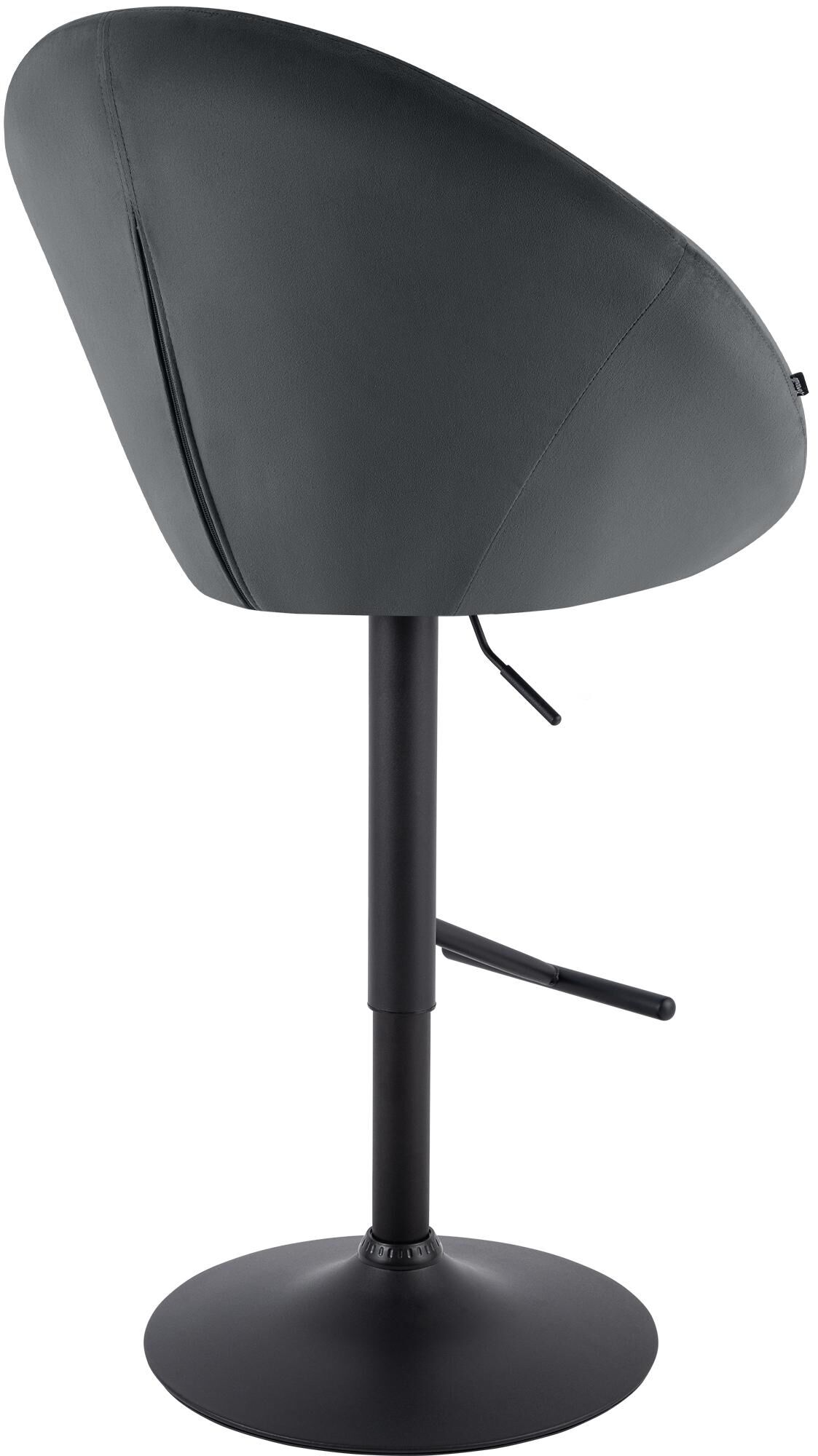 Barhocker London Samt schwarz, dunkelgrau