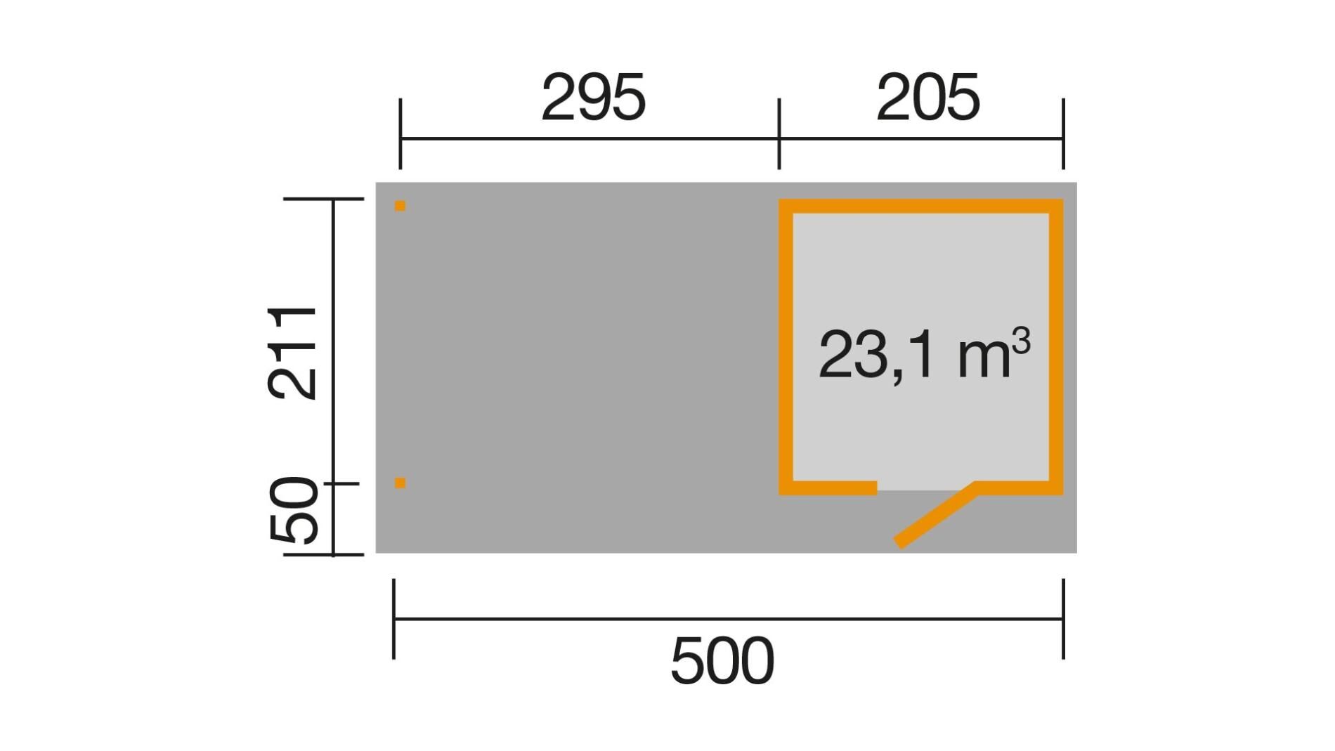 weka Design-Gartenhaus wekaLine 172 B 5,4x2,8m