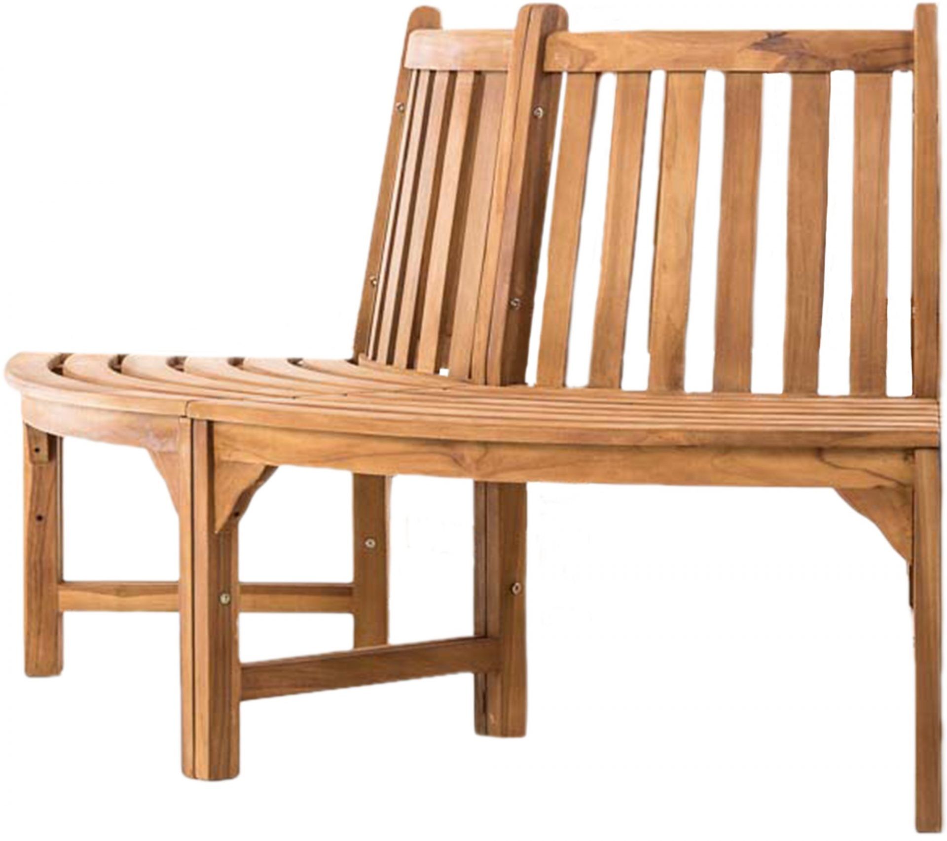 Baumbank Leming halbrund 250 cm, teak