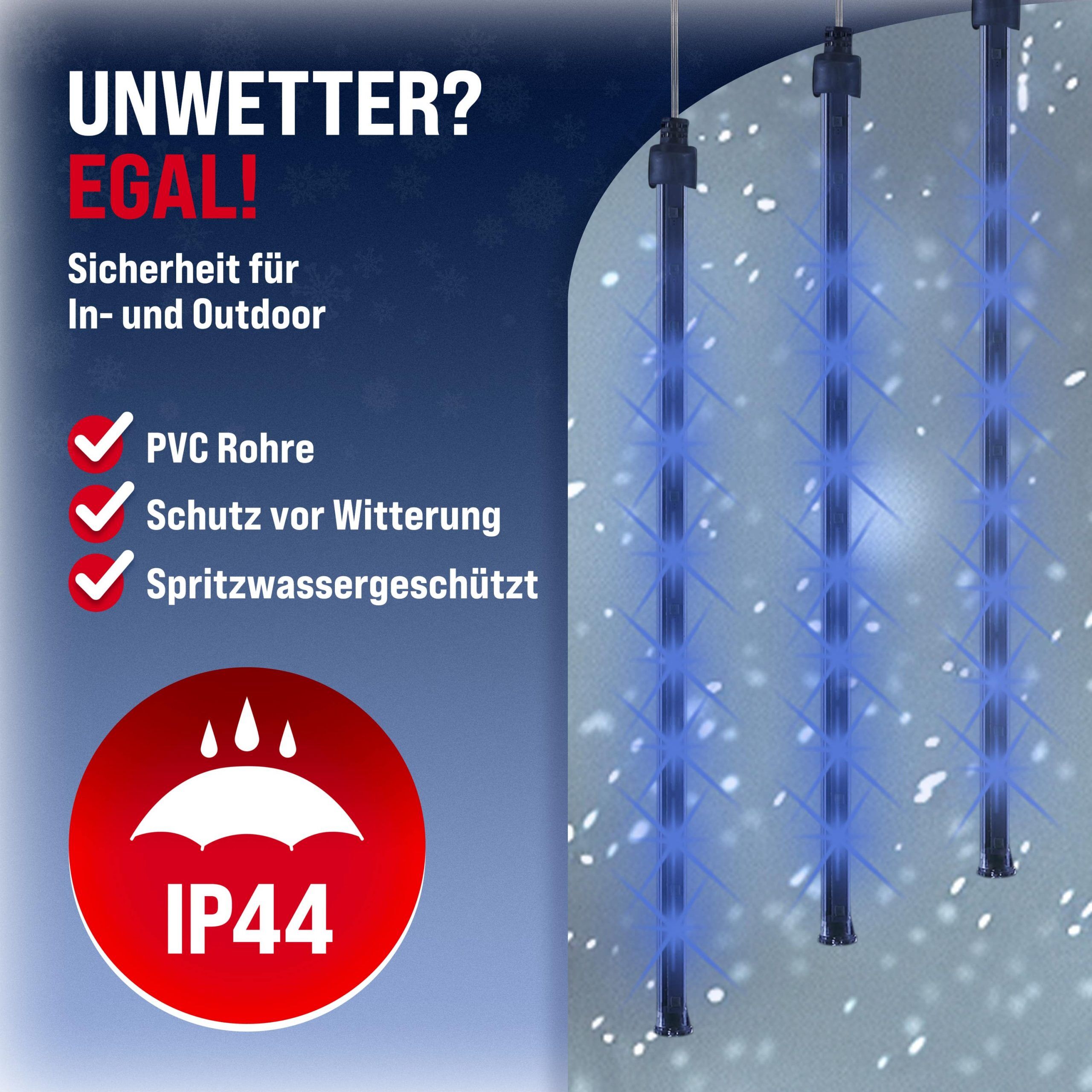 Lichterkette Weihnachten Diamantenregen Blau