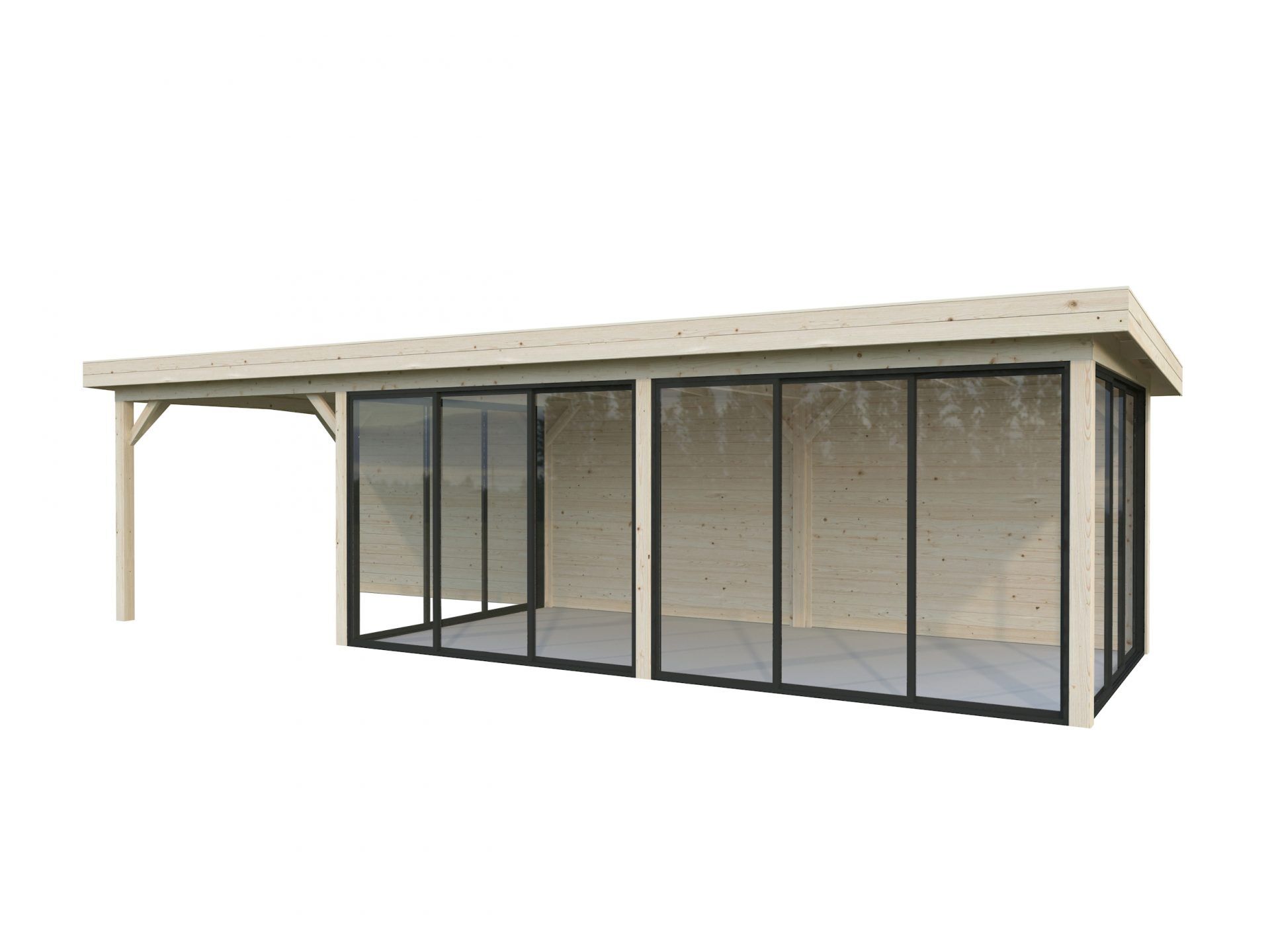 Palmako Modernes Gartenhaus Lenna 24,9 m² Set 718 Slide Plus