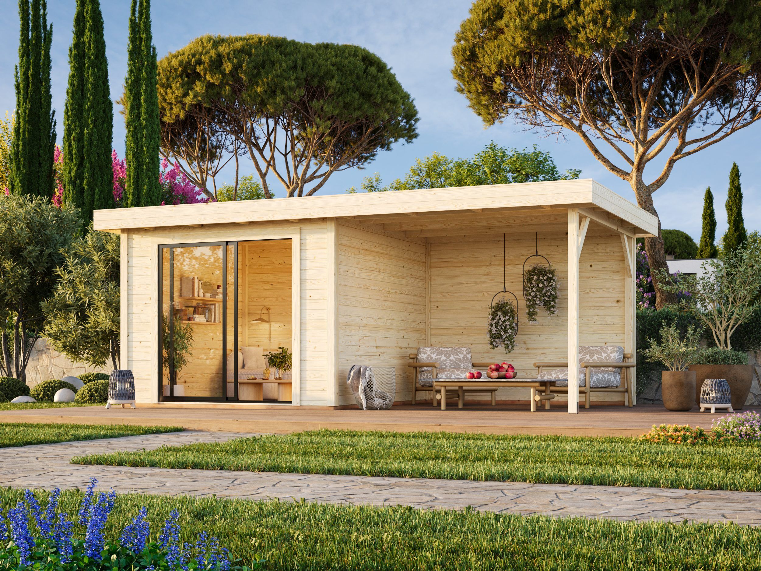 Flachdach Gartenhaus Aktion 45 Plus