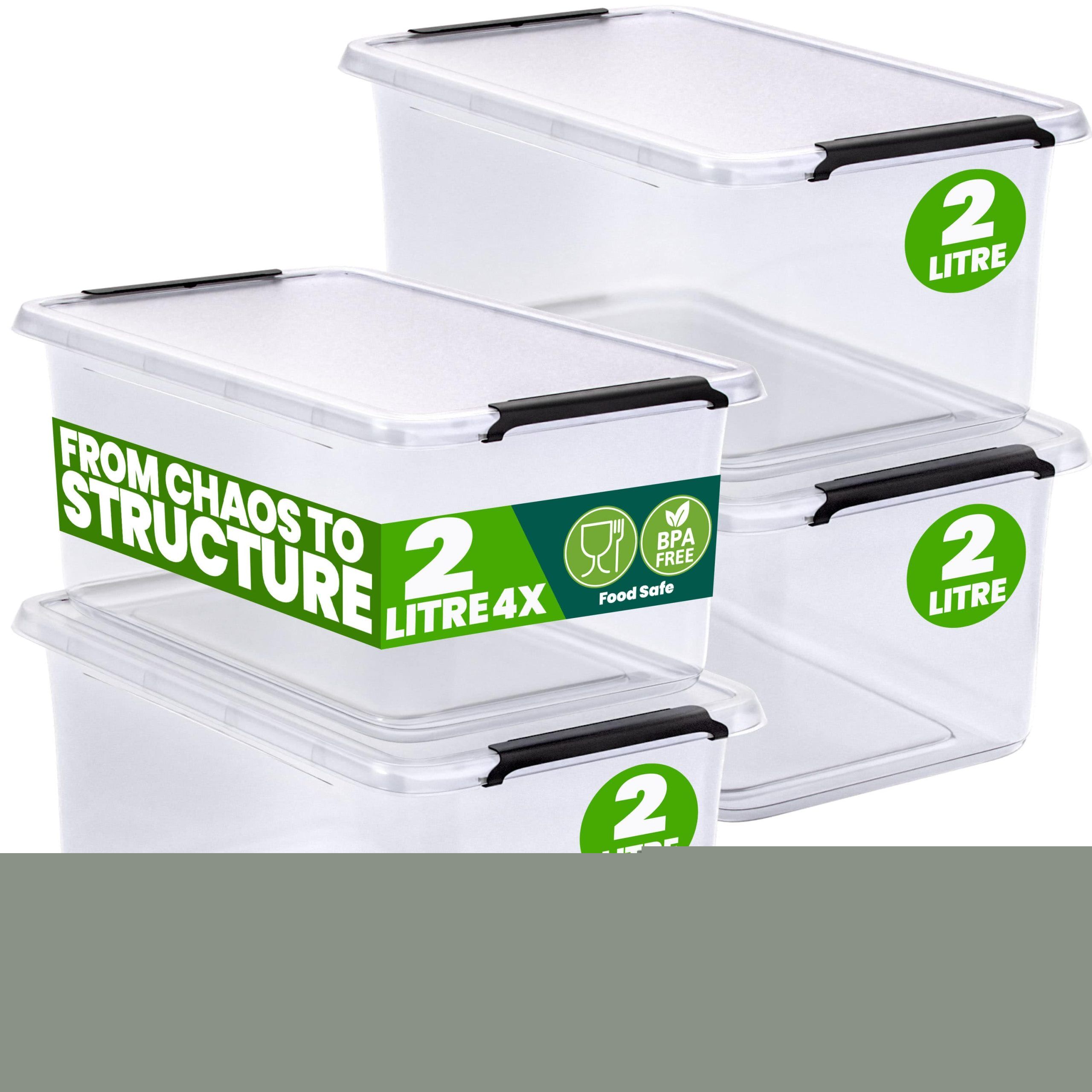 Aufbewahrungsbox 4er-Set 20x15x12cm 2L transparent stapelbar BPA-frei