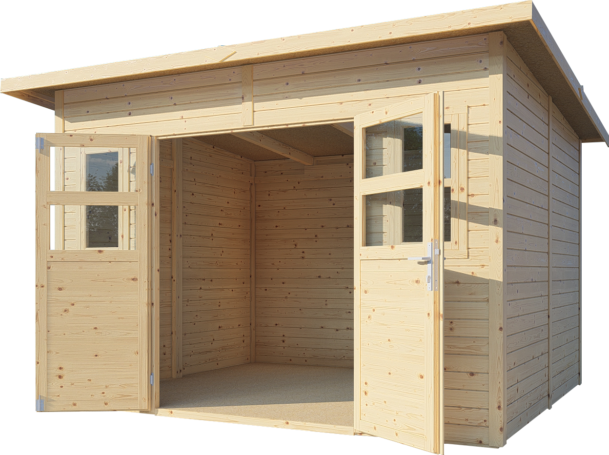 Gartenhaus Felix 4 naturbelassen 293 x 244 cm