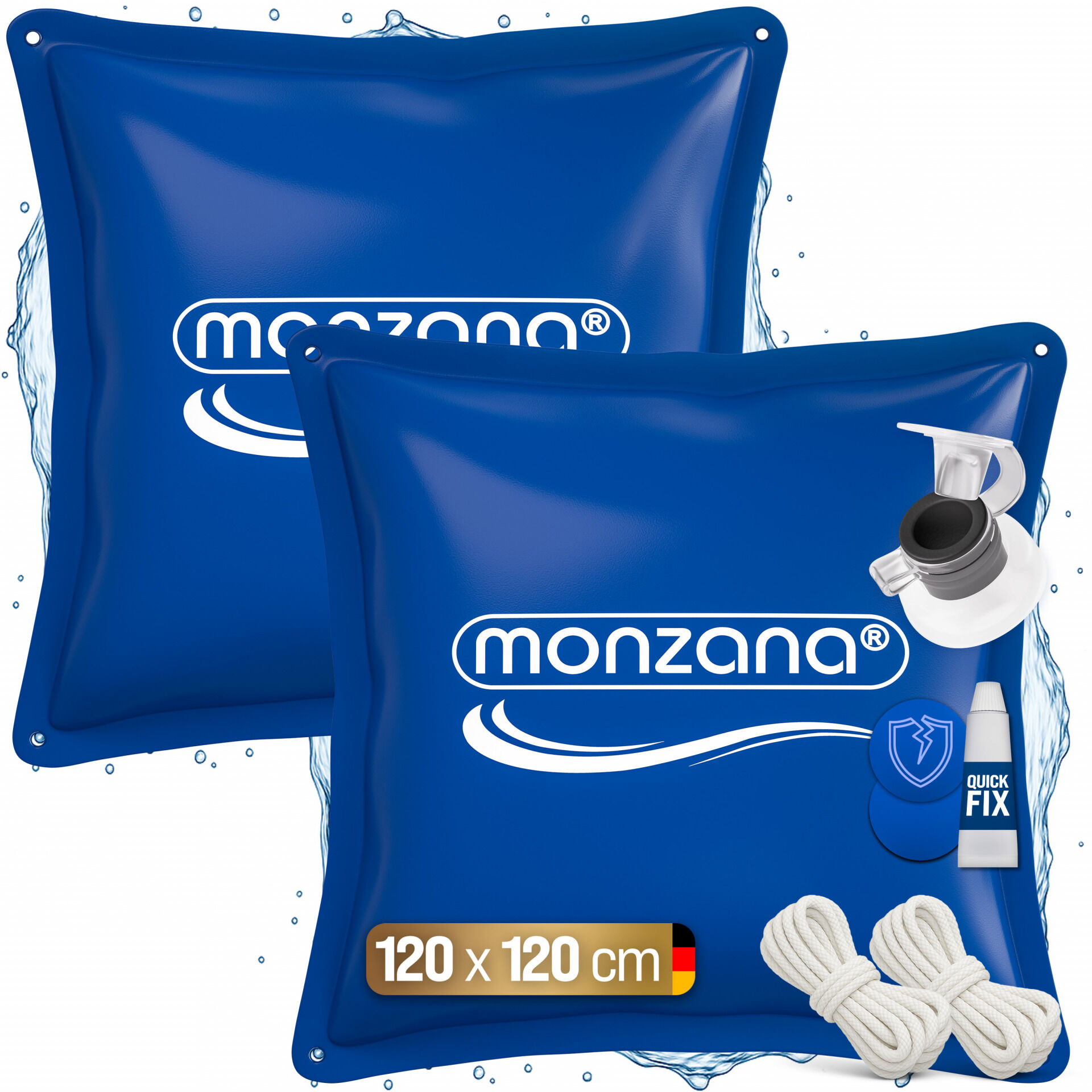 Poolkissen 2er-Set Blau 120x120cm -20°C