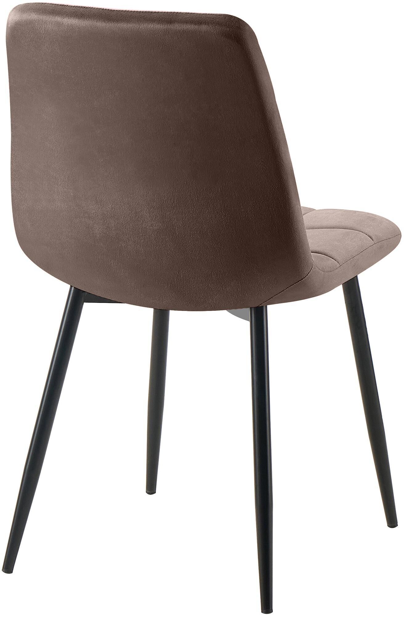 2er Set Esszimmerstuhl Tilde Samt, braun