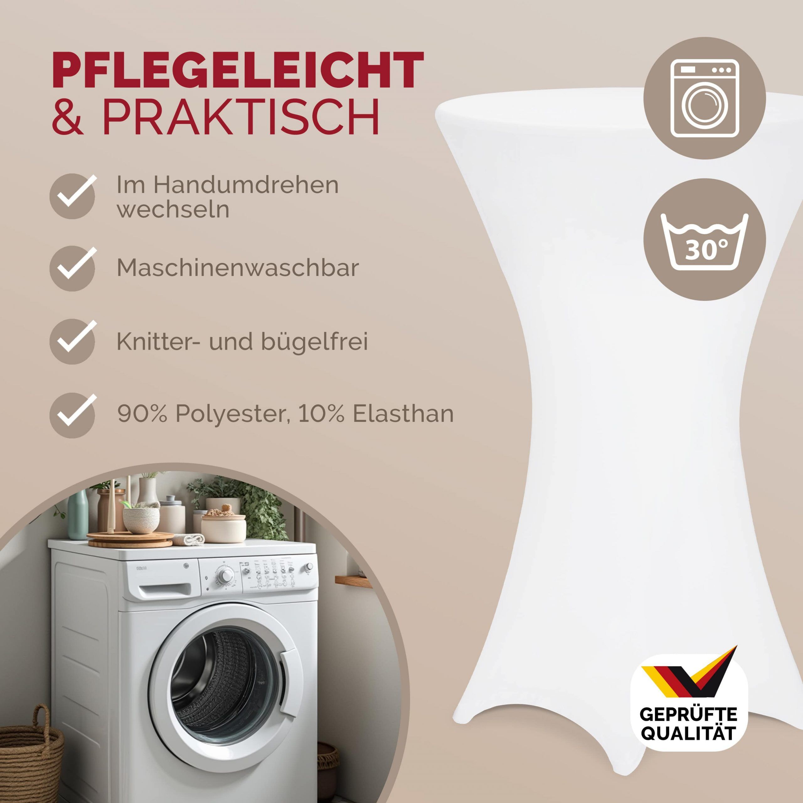 Stehtischhusse Ø80 cm weiß