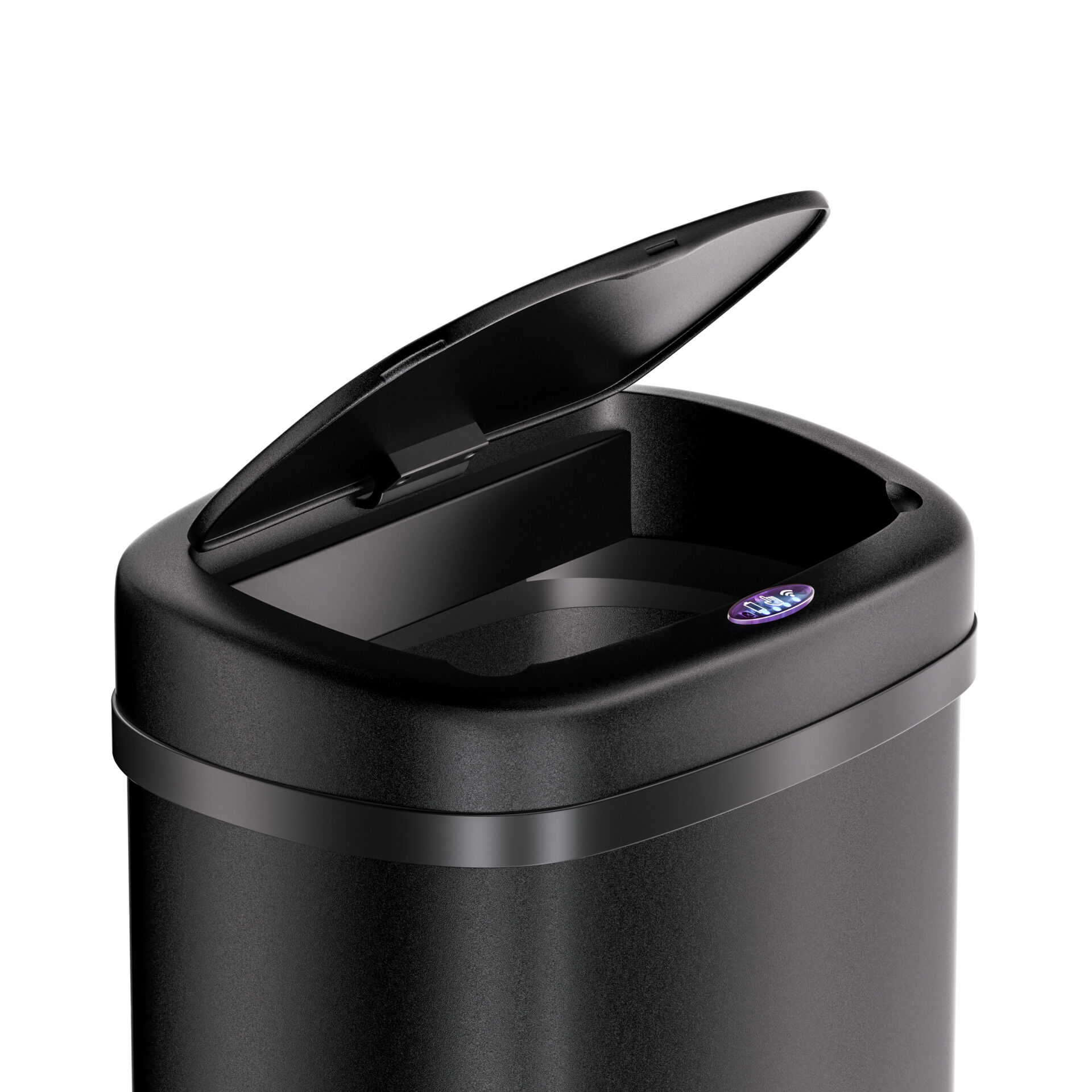 Sensor Mülleimer Edelstahl Schwarz 50L