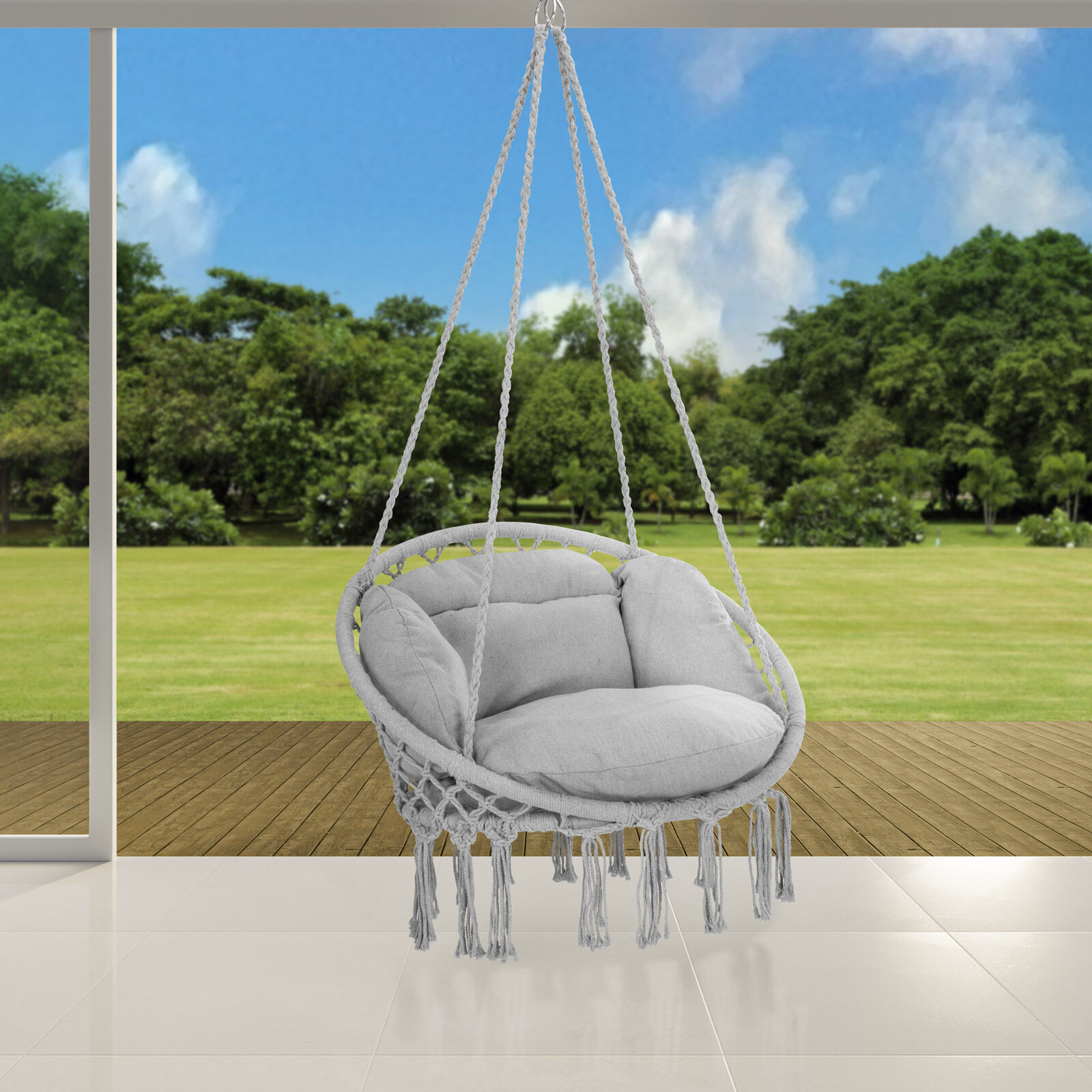 Hängesessel Hellgrau 80x60x140cm