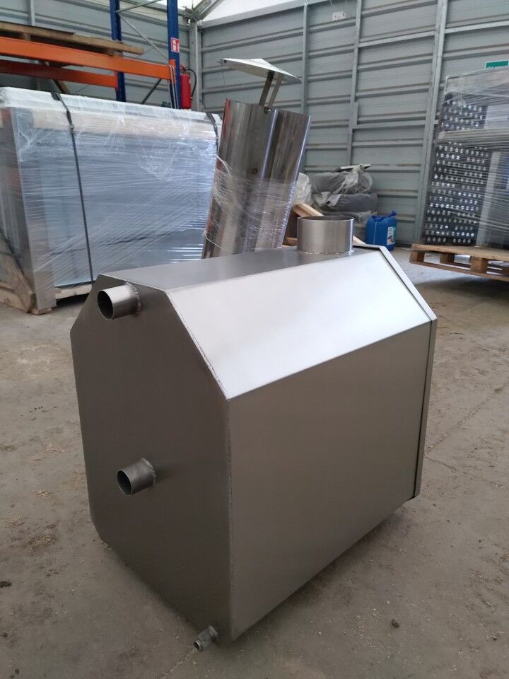 Holz Außenofen für Badebottich Pool 35 KW, V2A Stahlofen