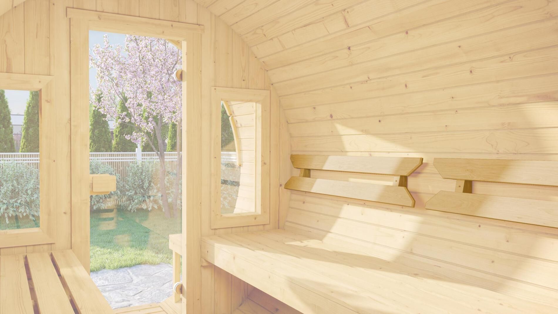 Rückenlehne für Fasssauna 38 mm