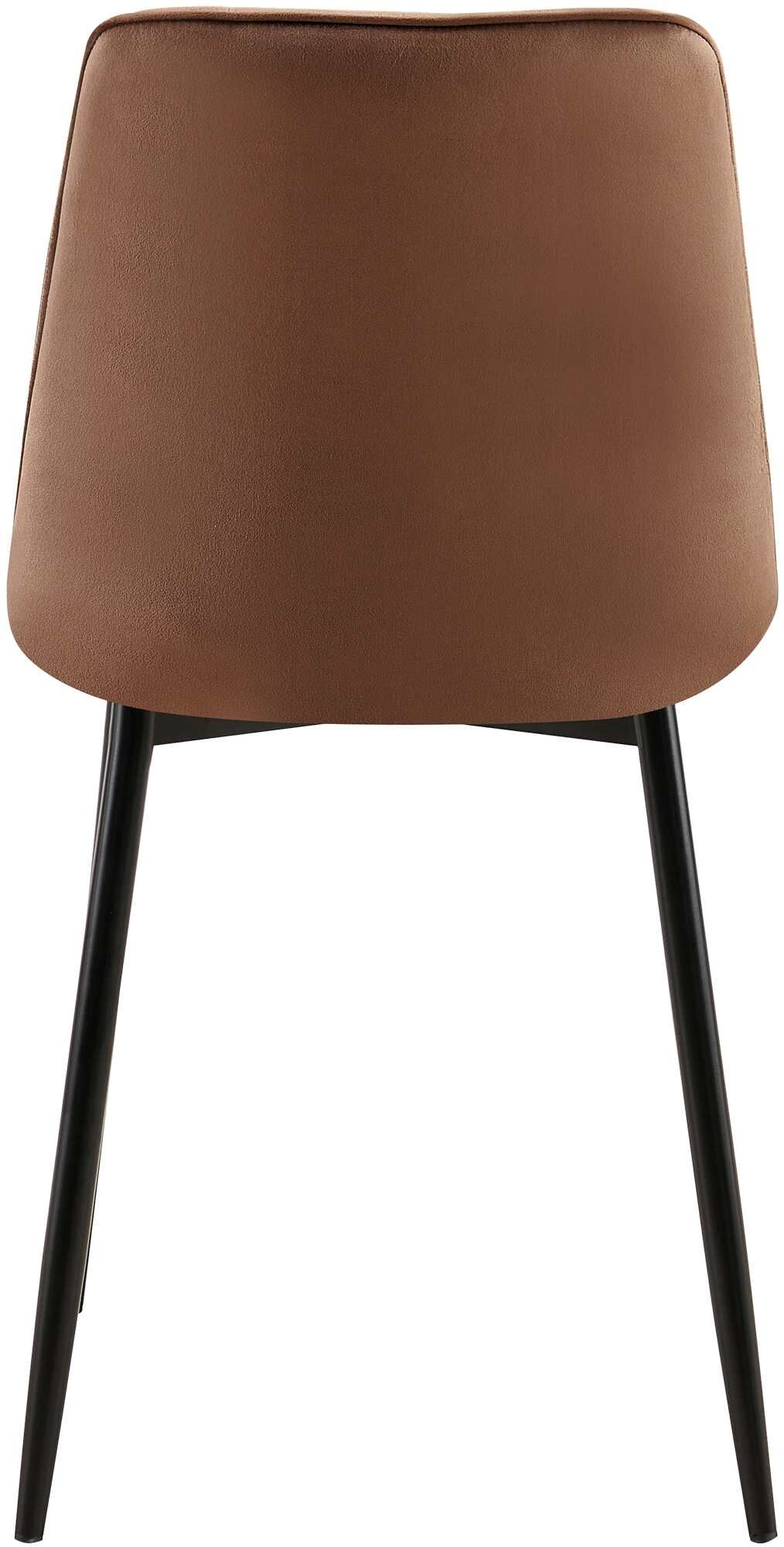 2er Set Esszimmerstuhl Gifford Samt, braun