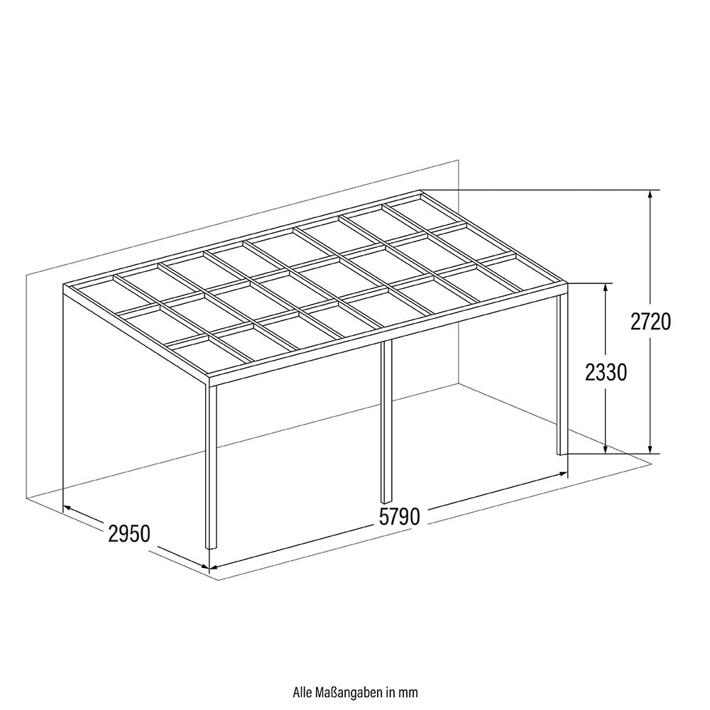 Terrassenüberdachung SOLIS DELUXE - 579 x 295 x cm Grau