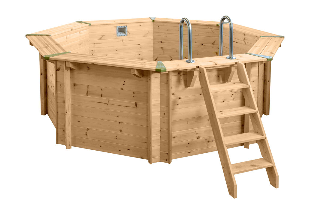 Interline Holzpool Bali Ø 355x116 cm, Basic Set