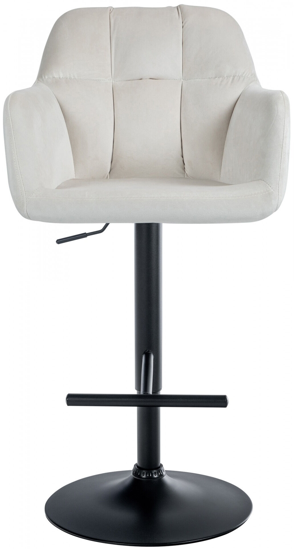 Barhocker Natoma Samt schwarz, creme