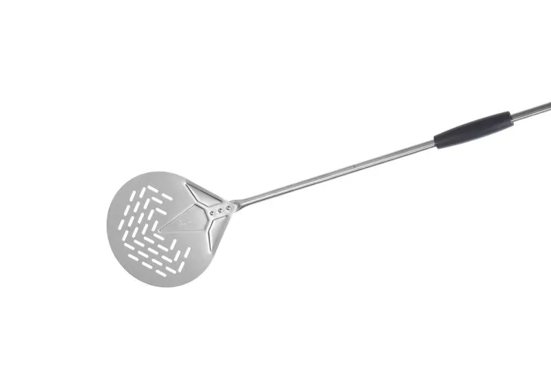 Turning peel, gelochter Pizzawender 23cm Durchmesser, Griff 150cm