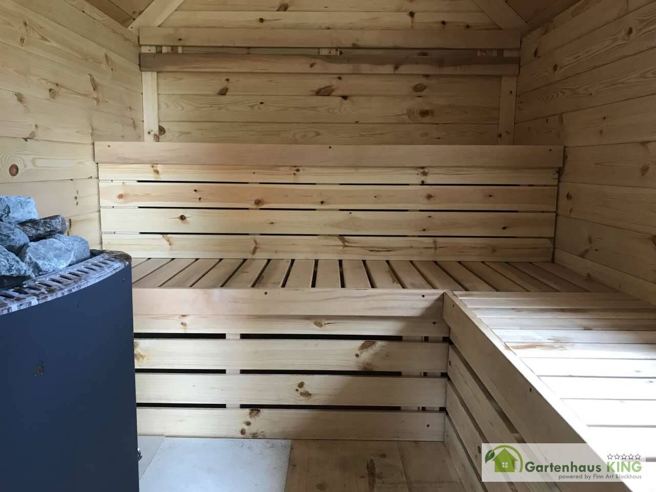 Finn Art Grillkota Elegance 16,5 m² mit Saunaanbau, Schwarz