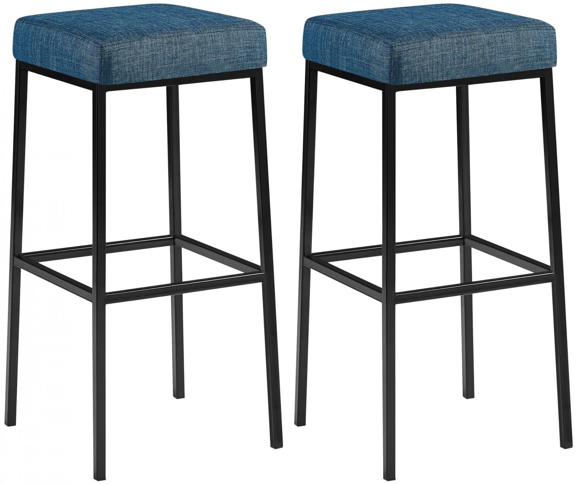 2er Set Barhocker Montreal 85 Stoff schwarz, blau