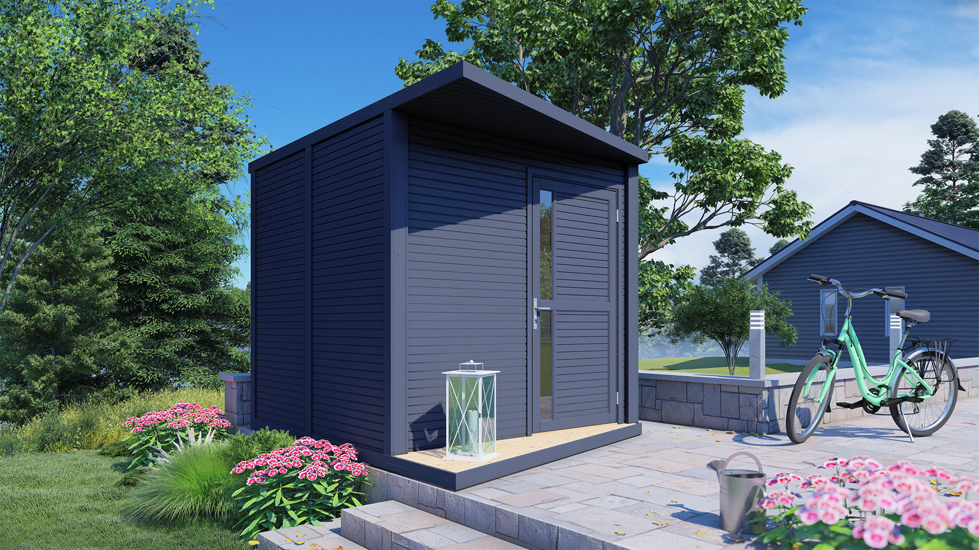 Gartenhaus Holz Concept anthrazit 297 x 234 cm