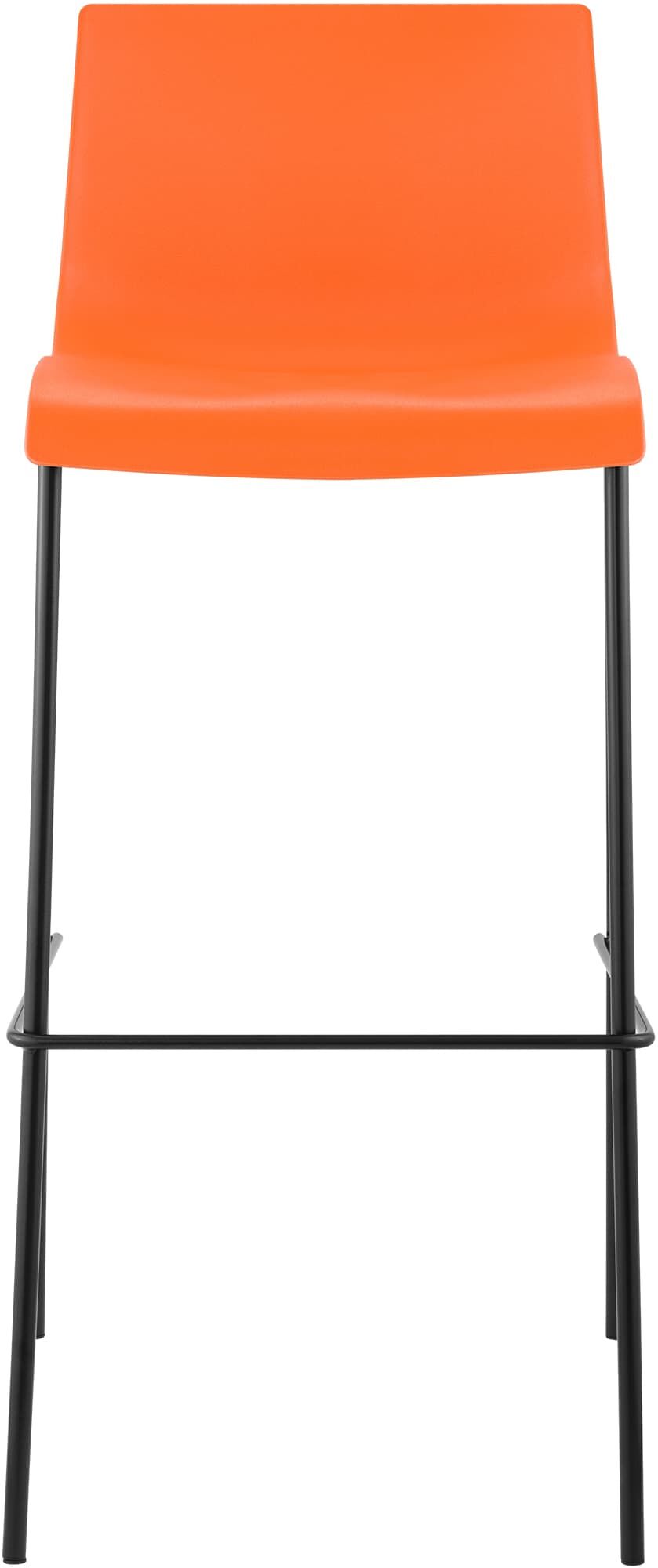 2er Set Barhocker Hoover Kunststoff 4-Fuß Gestell schwarz, orange