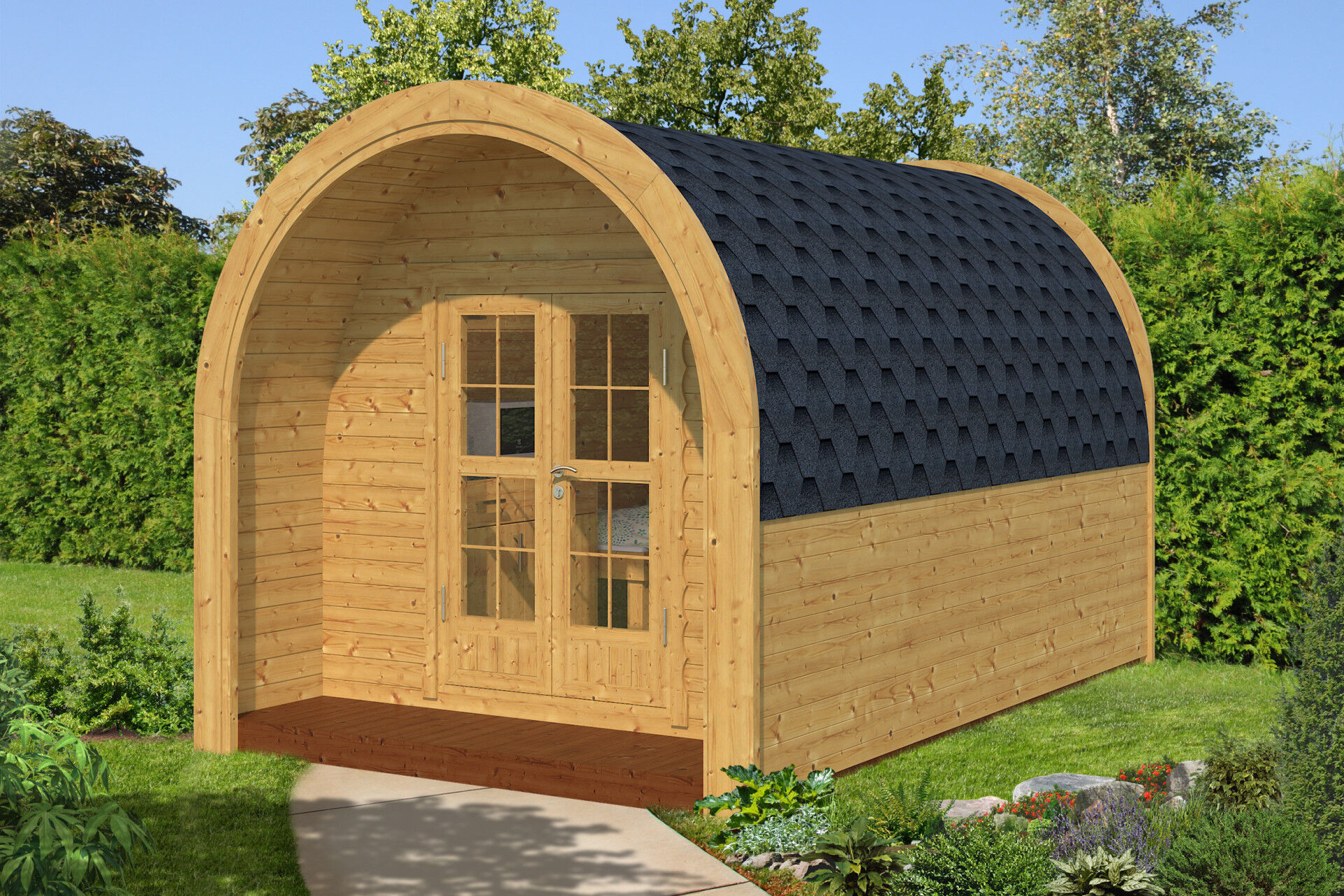 Acrtic Camping Pod Maggie 4 240x400 Thermoholz montiert, Rot