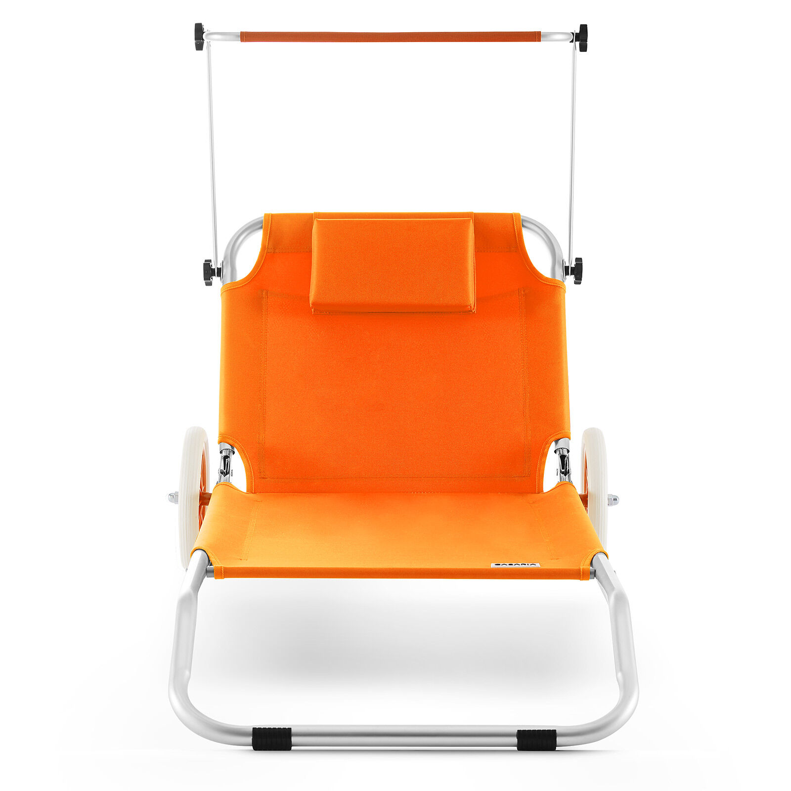 Gartenliege Kreta Orange Alu mit Rollen