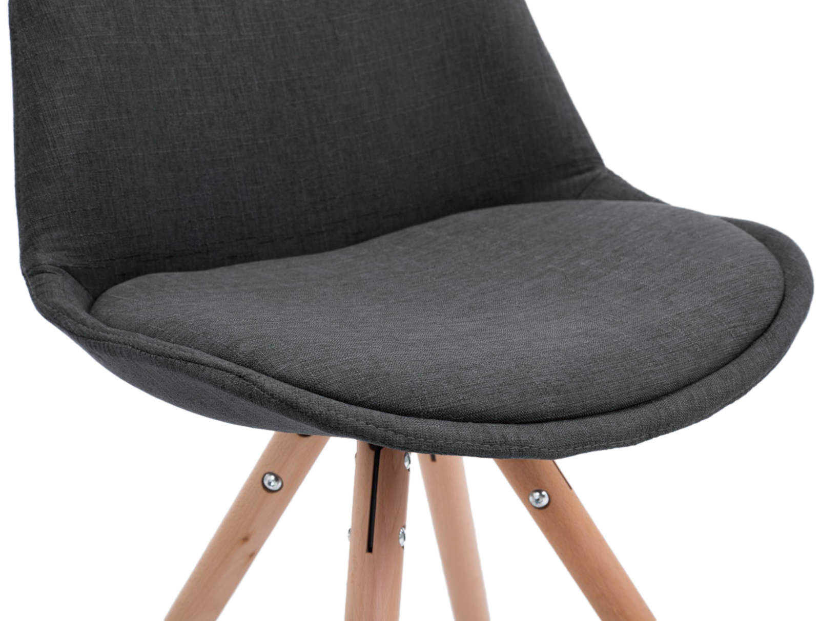 4er Set Stühle Toulouse Stoff Natura Rund, dunkelgrau