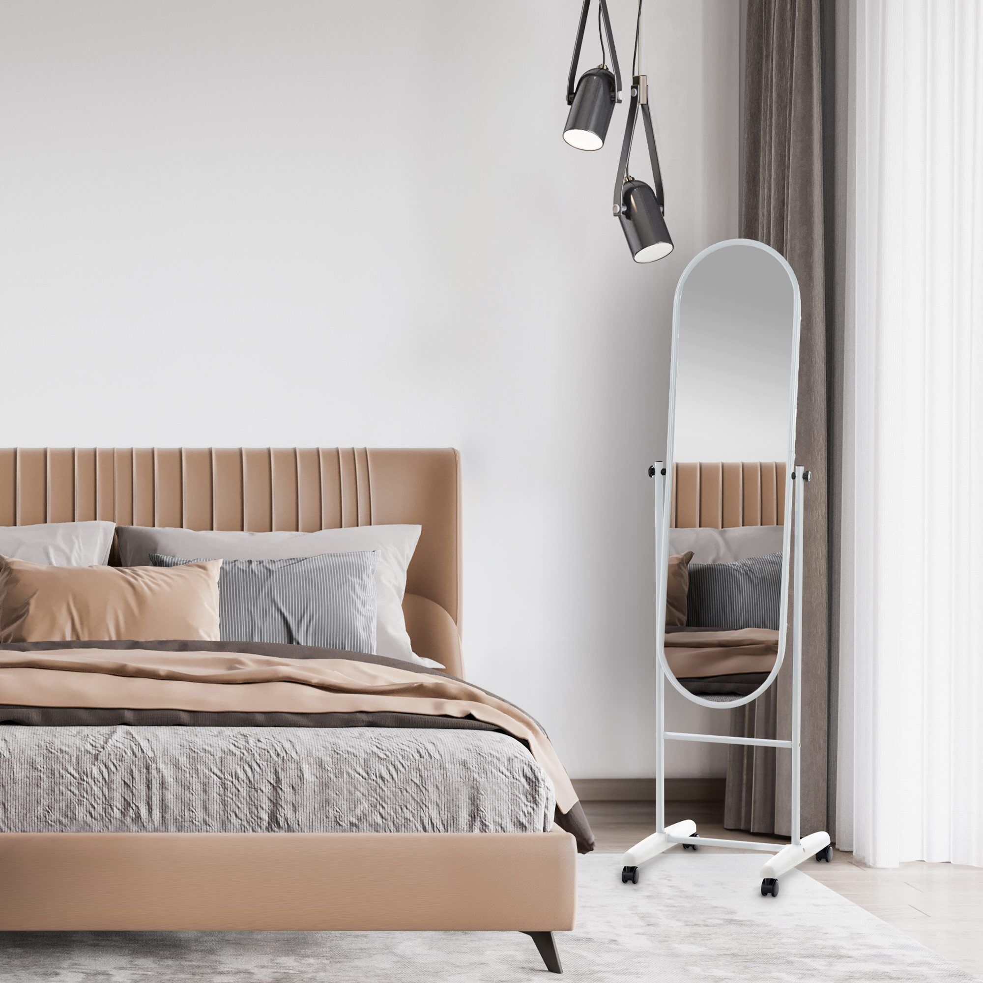 Standspiegel Nane Oval, weiß