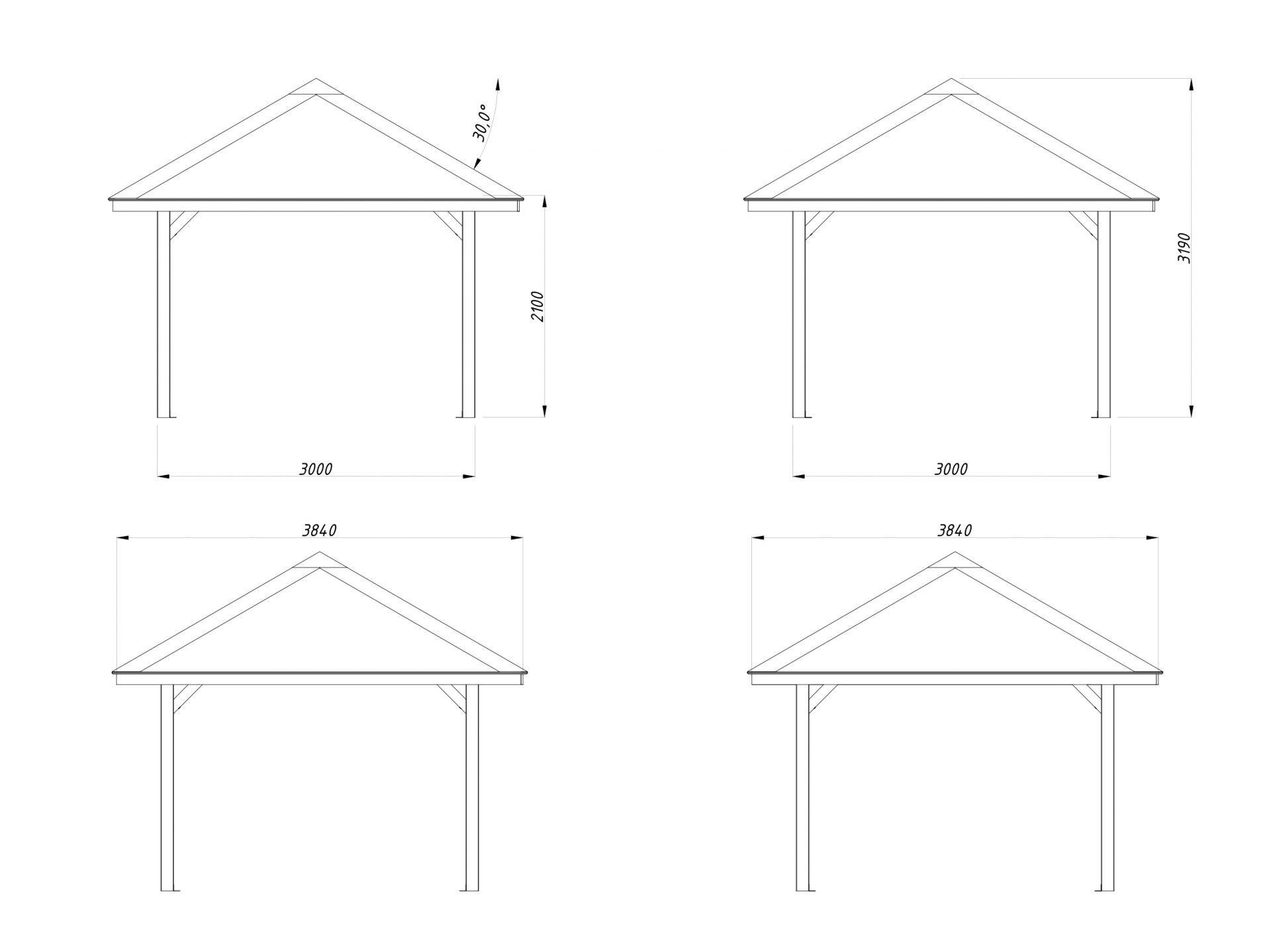 Palmako Pavillon Bianca 8,3 m2