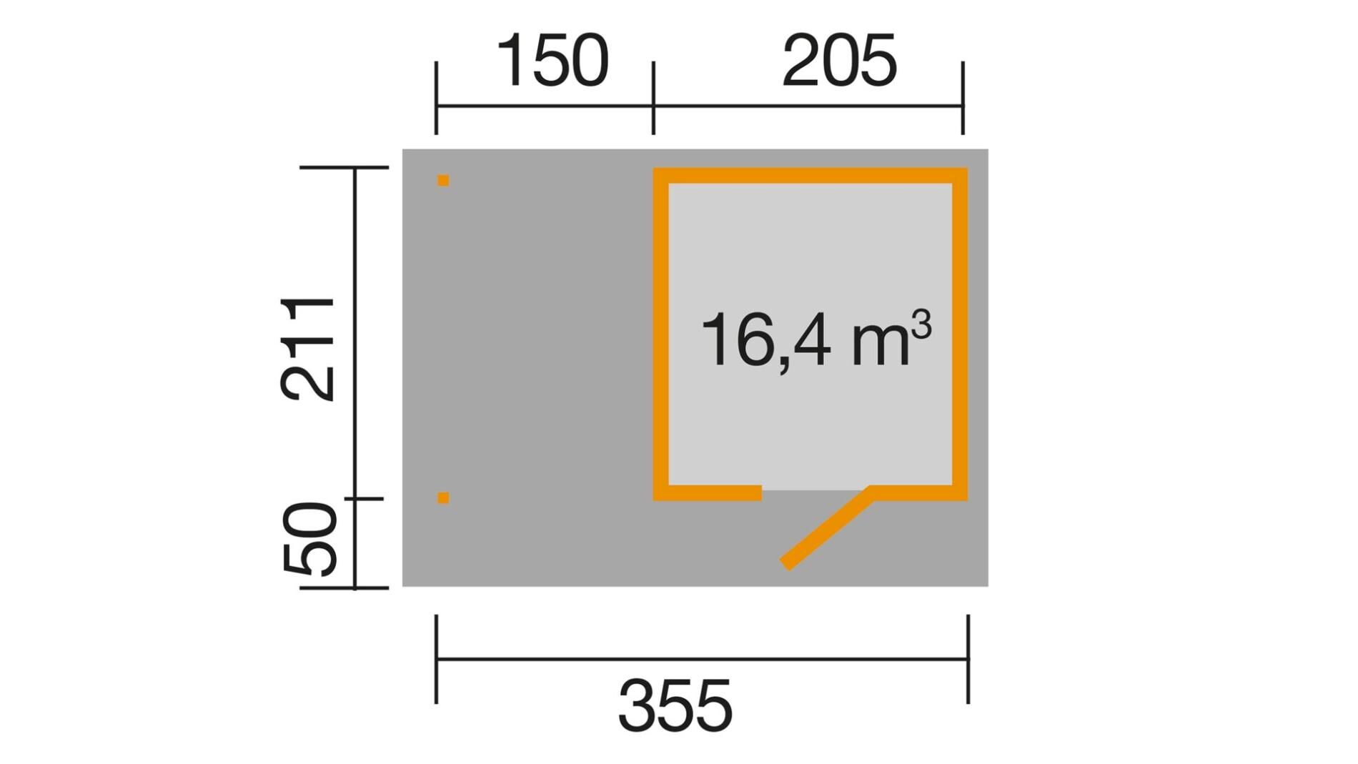 weka Design-Gartenhaus wekaLine 172 A 4,0x2,8m