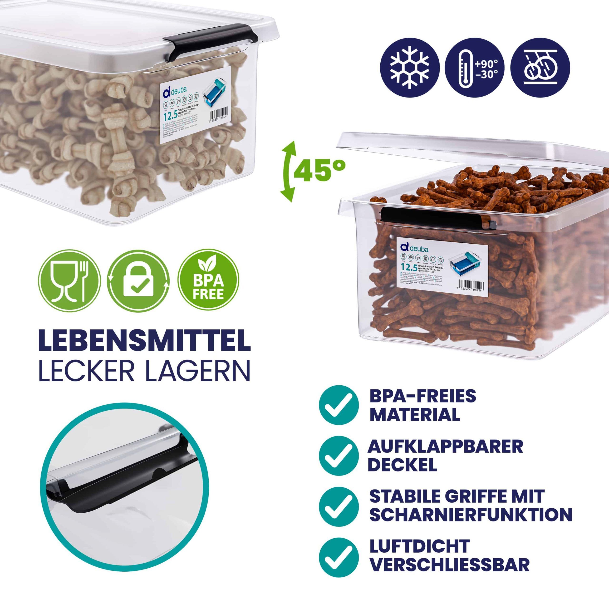 Aufbewahrungsbox 39x29x17cm 12,5L transparent stapelbar BPA-frei